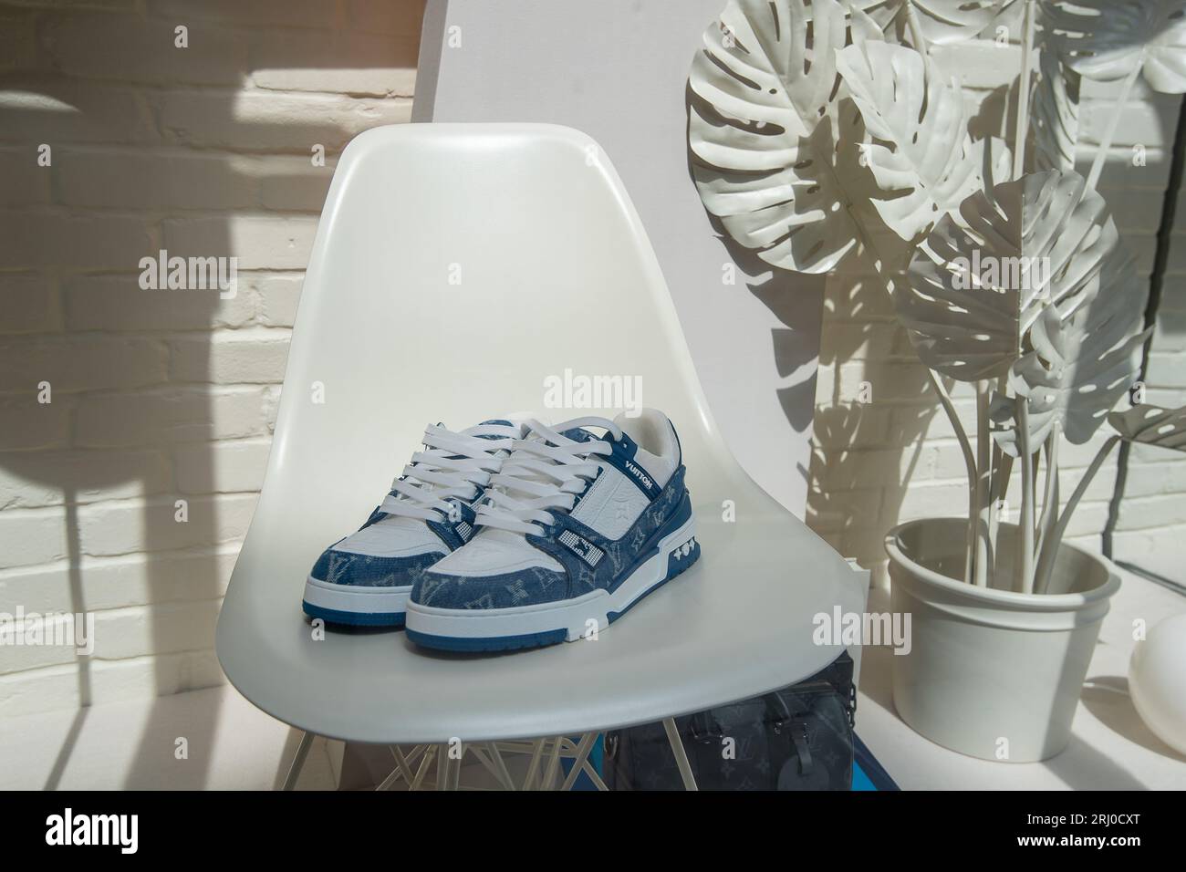 London, UK. 10th August, 2023. Louis Vuitton trainers for sale at the LV  shop in the City of London. Credit: Maureen McLean/Alamy Stock Photo - Alamy