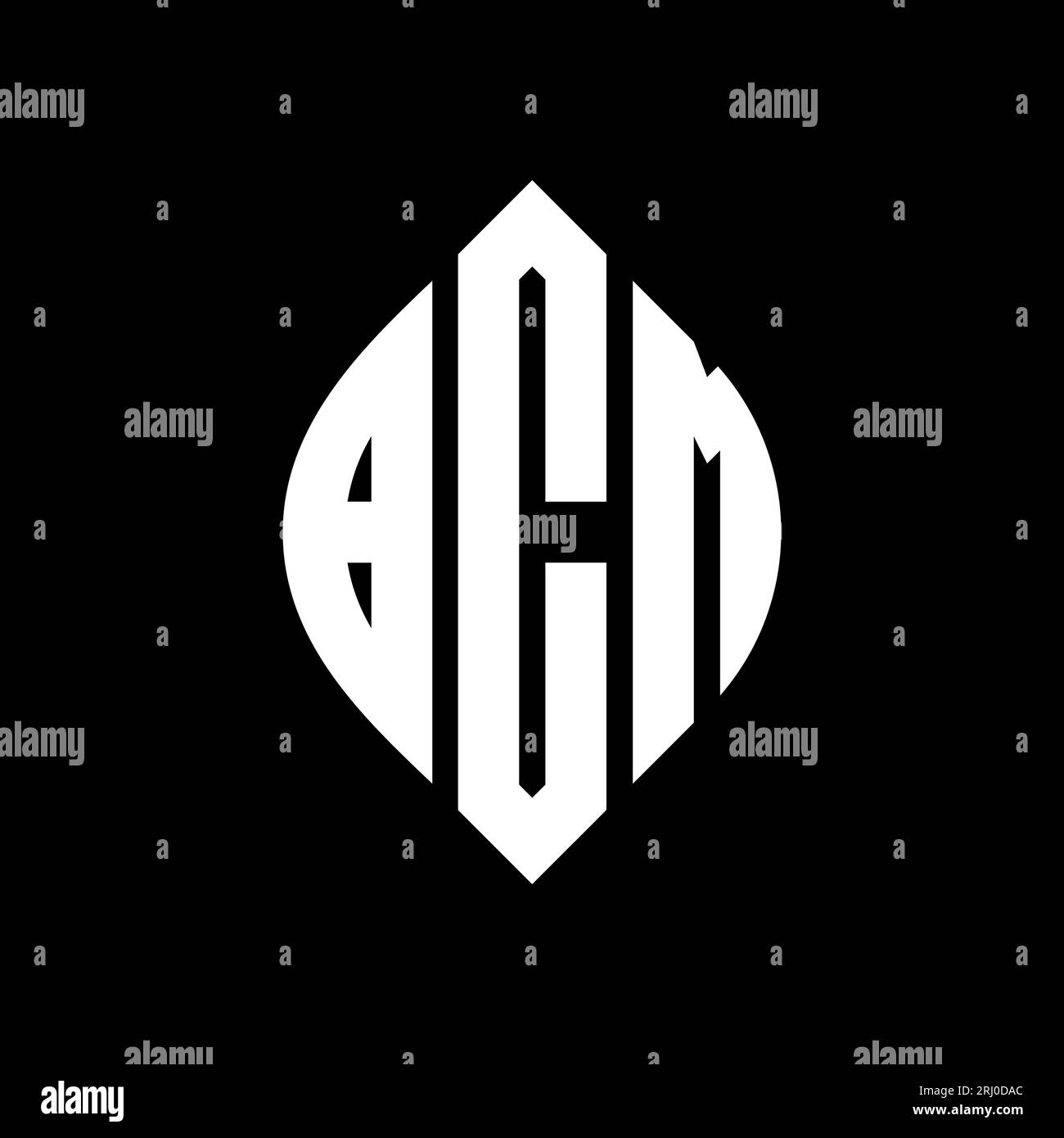 BCM circle letter logo design with circle and ellipse shape. BCM