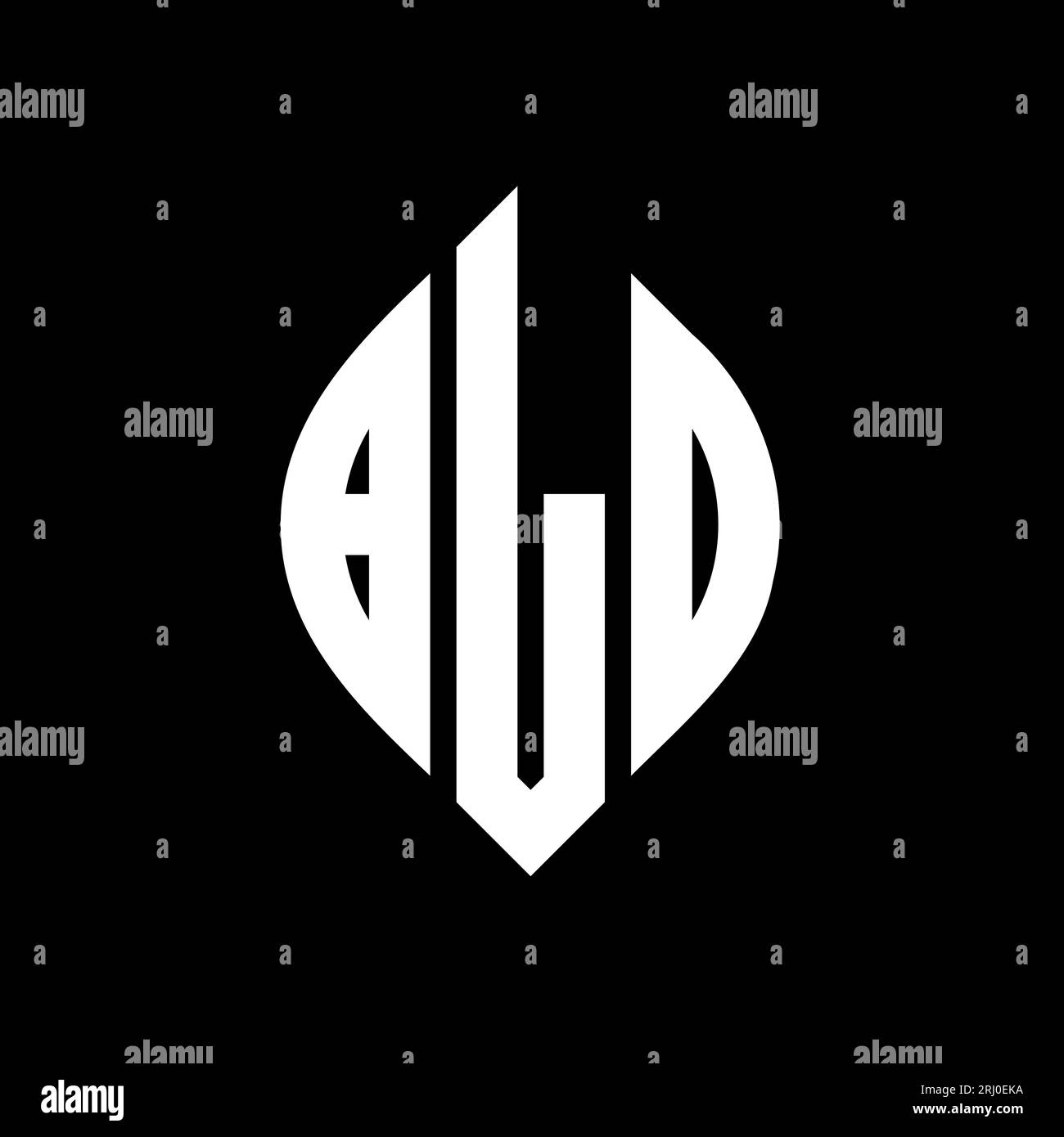 BLD circle letter logo design with circle and ellipse shape. BLD
