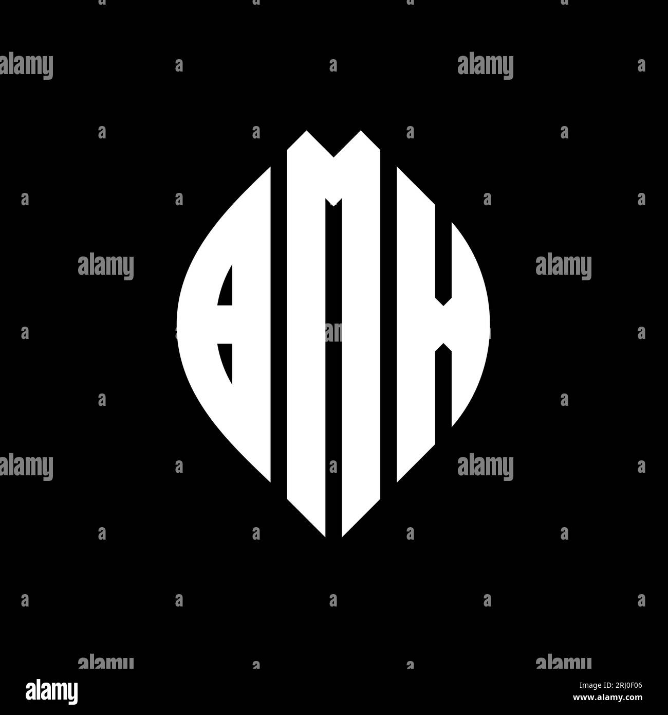 BMX circle letter logo design with circle and ellipse shape. BMX