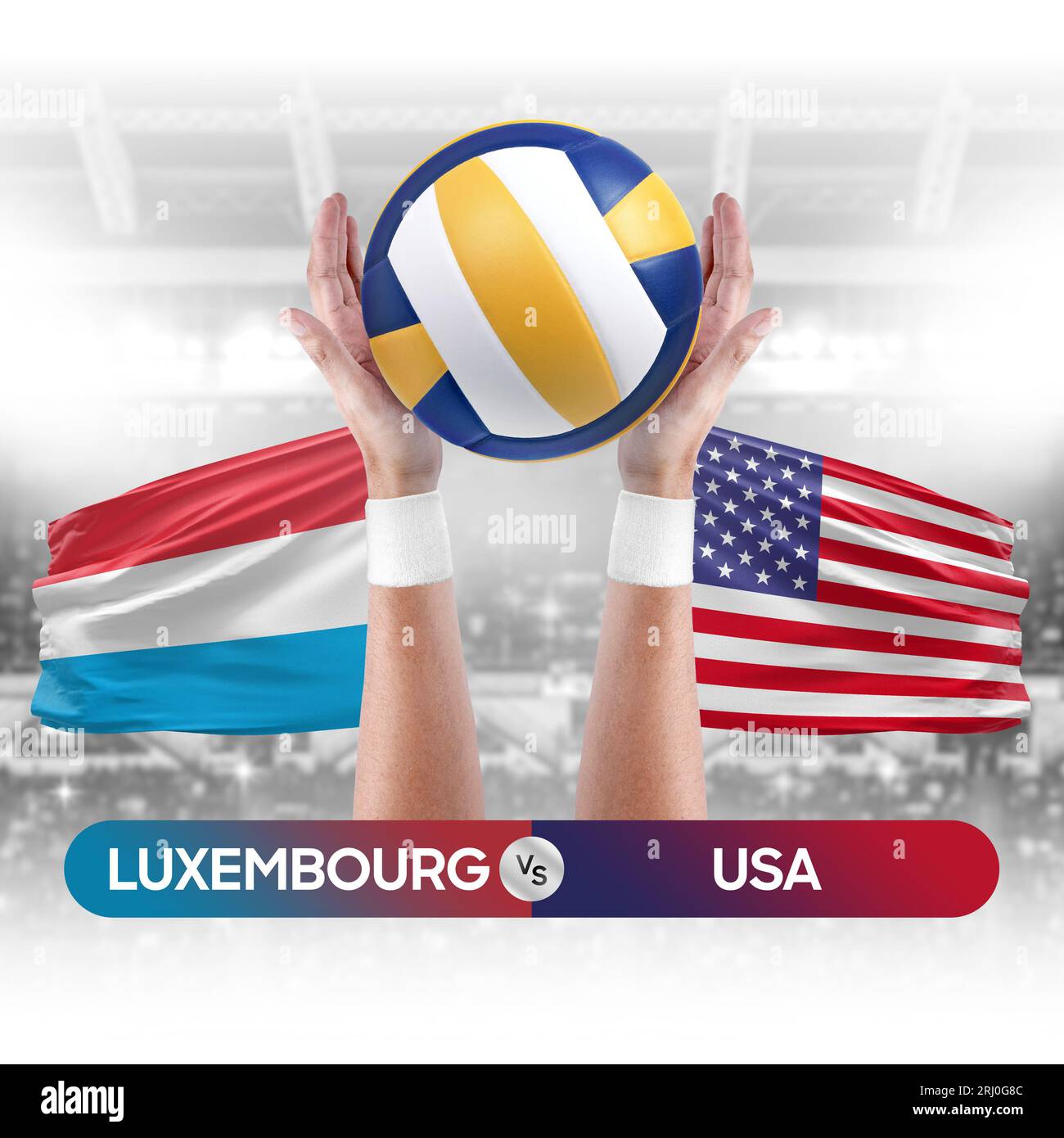 Luxembourg vs USA national teams volleyball volley ball match