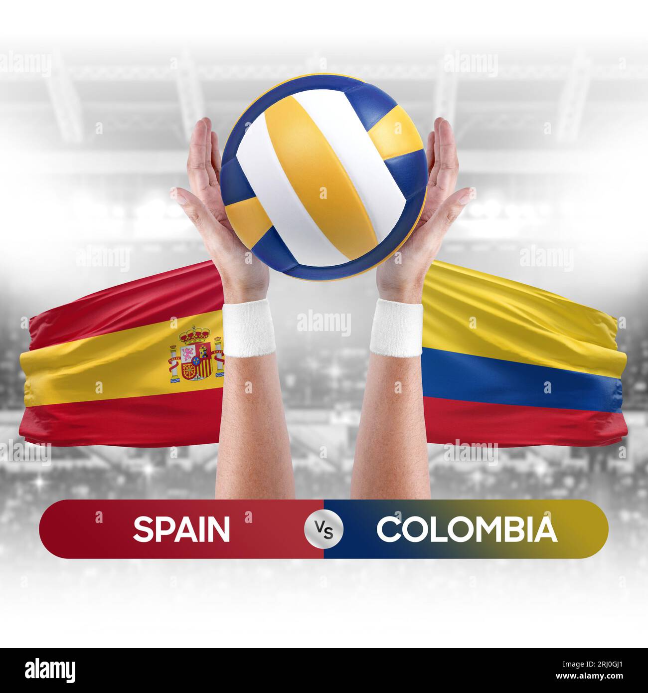 Spain vs Colombia national teams volleyball volley ball match