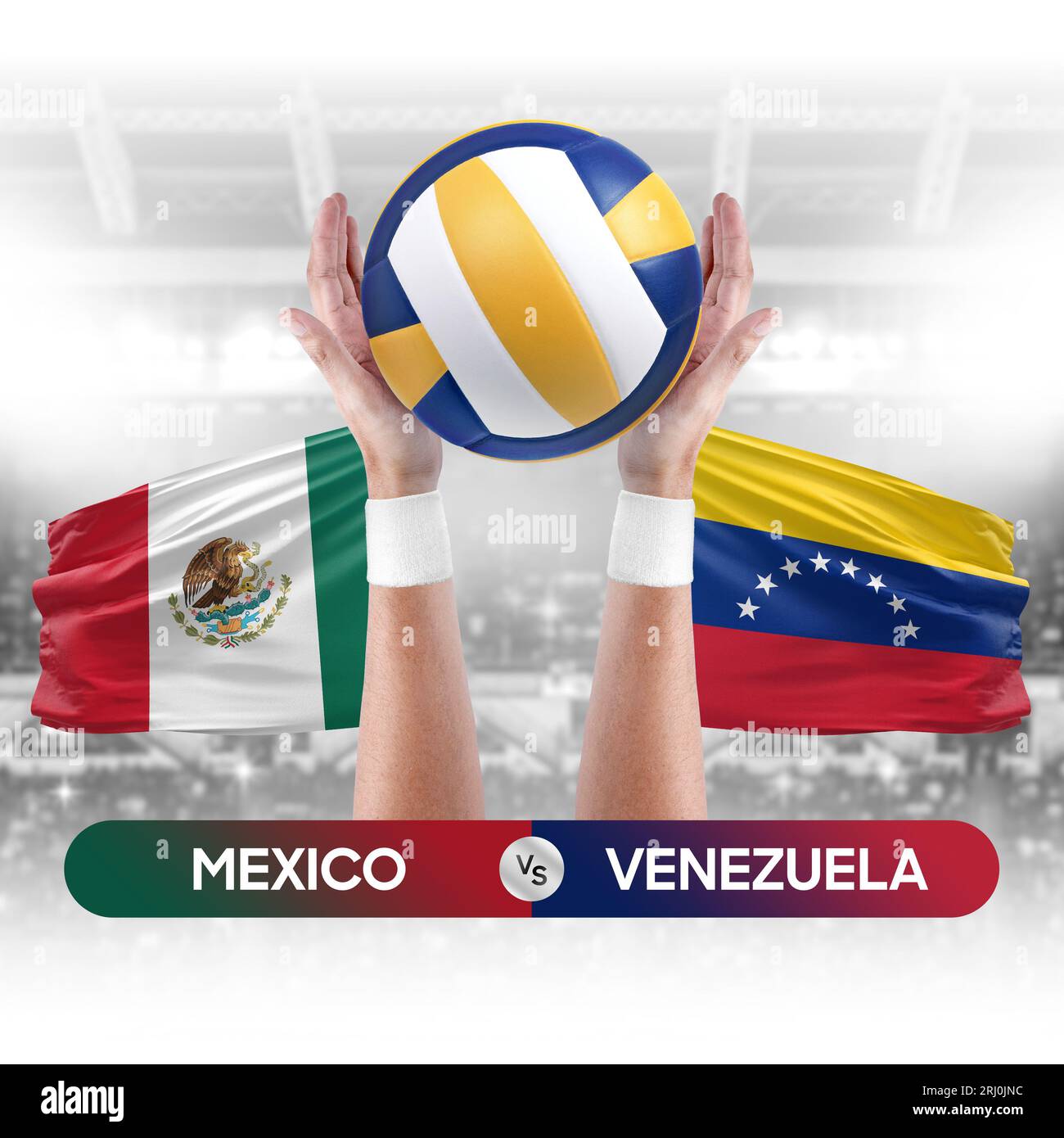 Mexico vs Venezuela national teams volleyball volley ball match