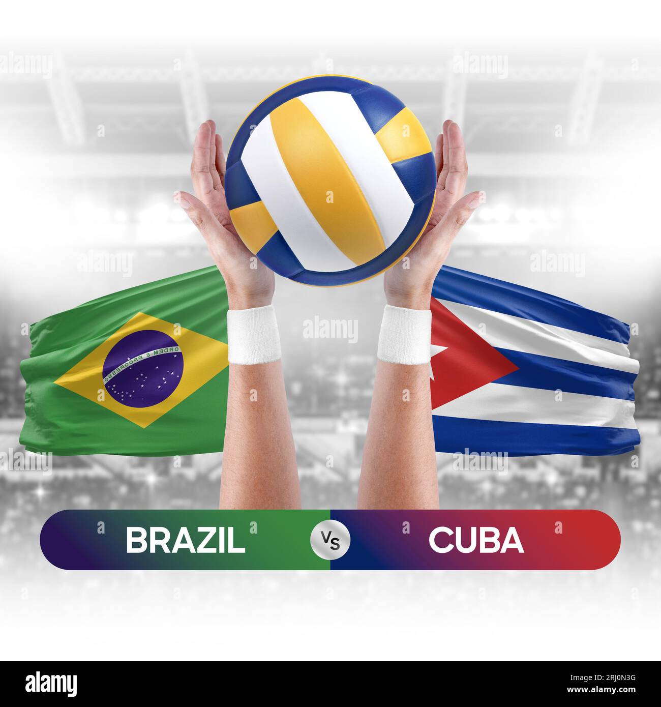 Brazil vs Cuba national teams volleyball volley ball match competition