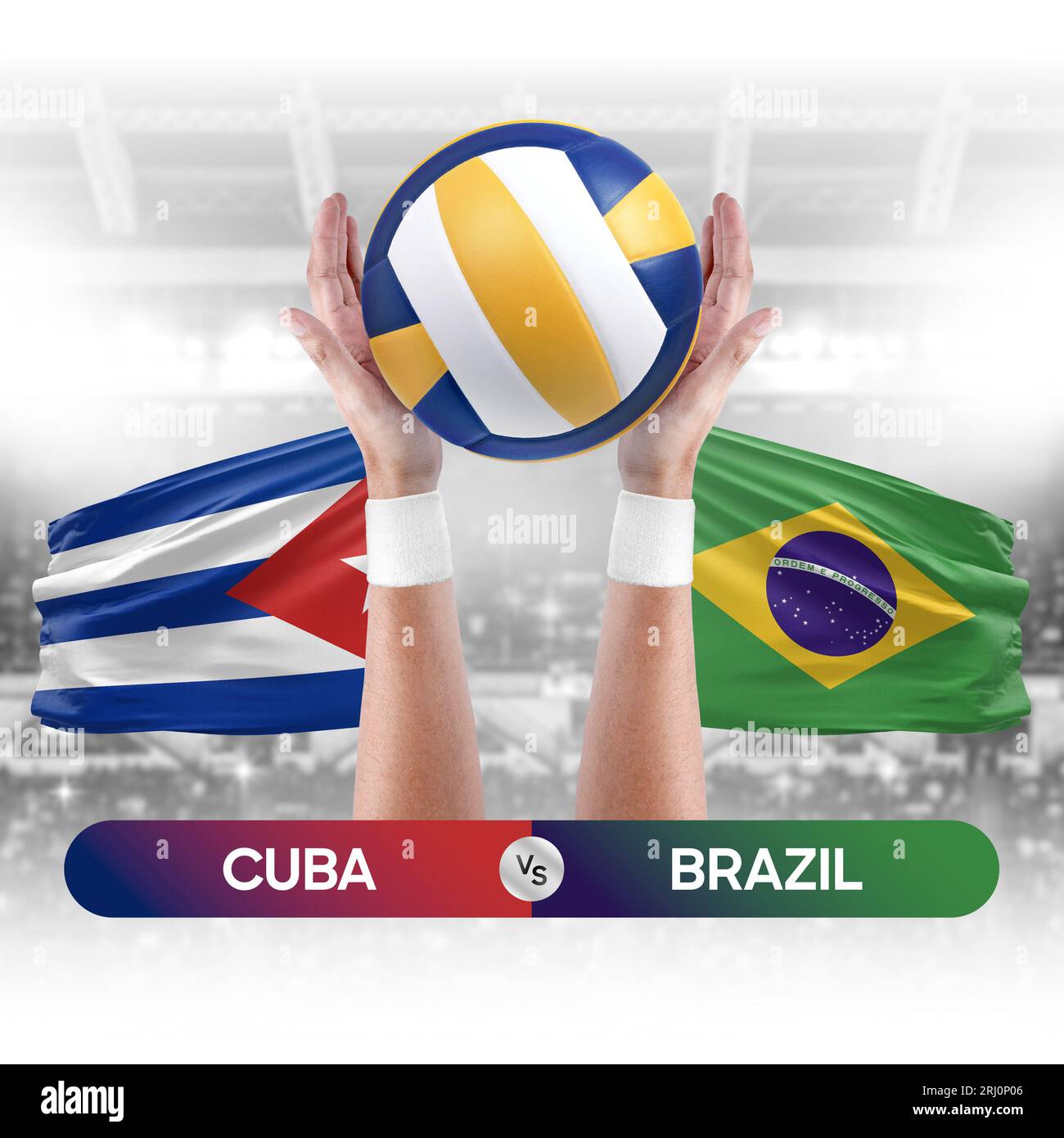 Cuba vs Brazil national teams volleyball volley ball match competition