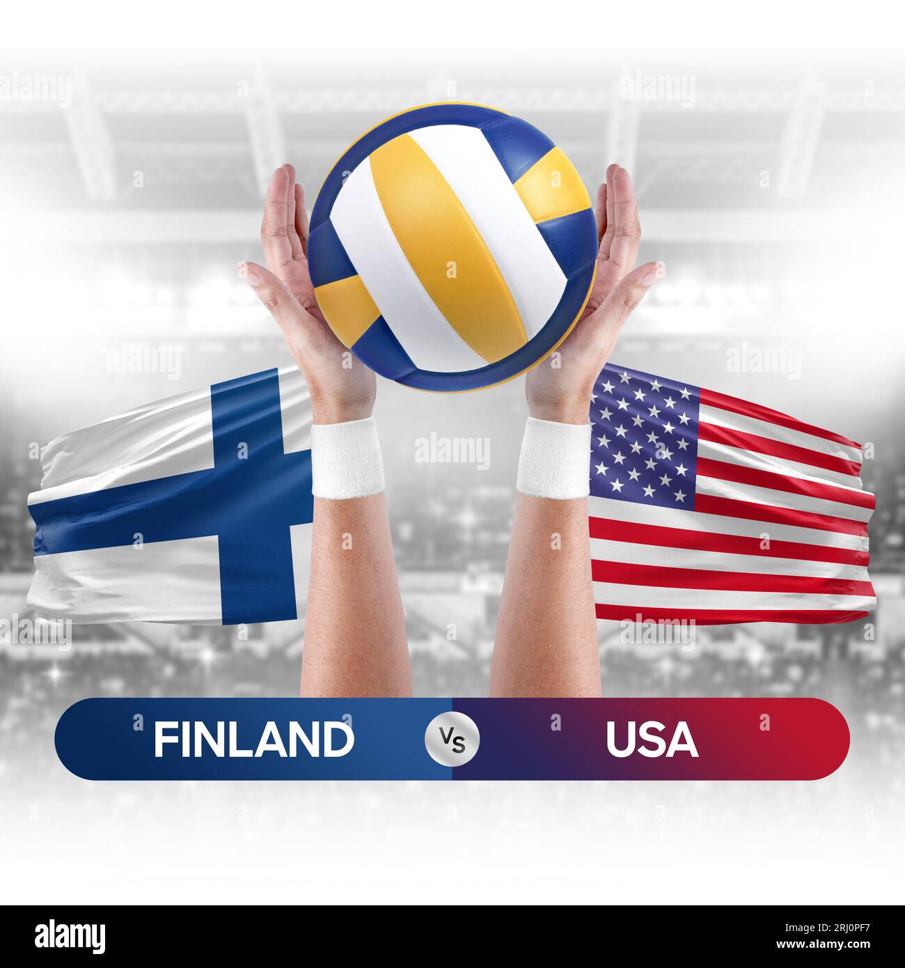 Finland vs USA national teams volleyball volley ball match competition