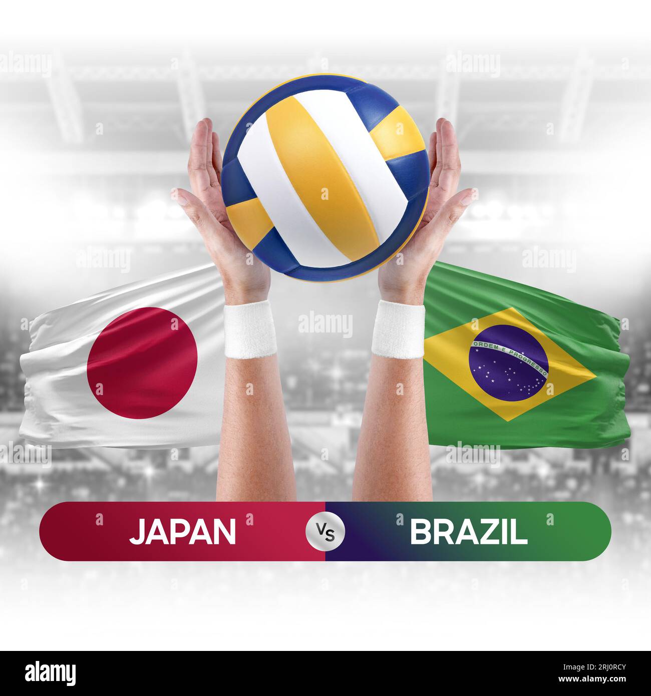 Japan vs Brazil national teams volleyball volley ball match competition