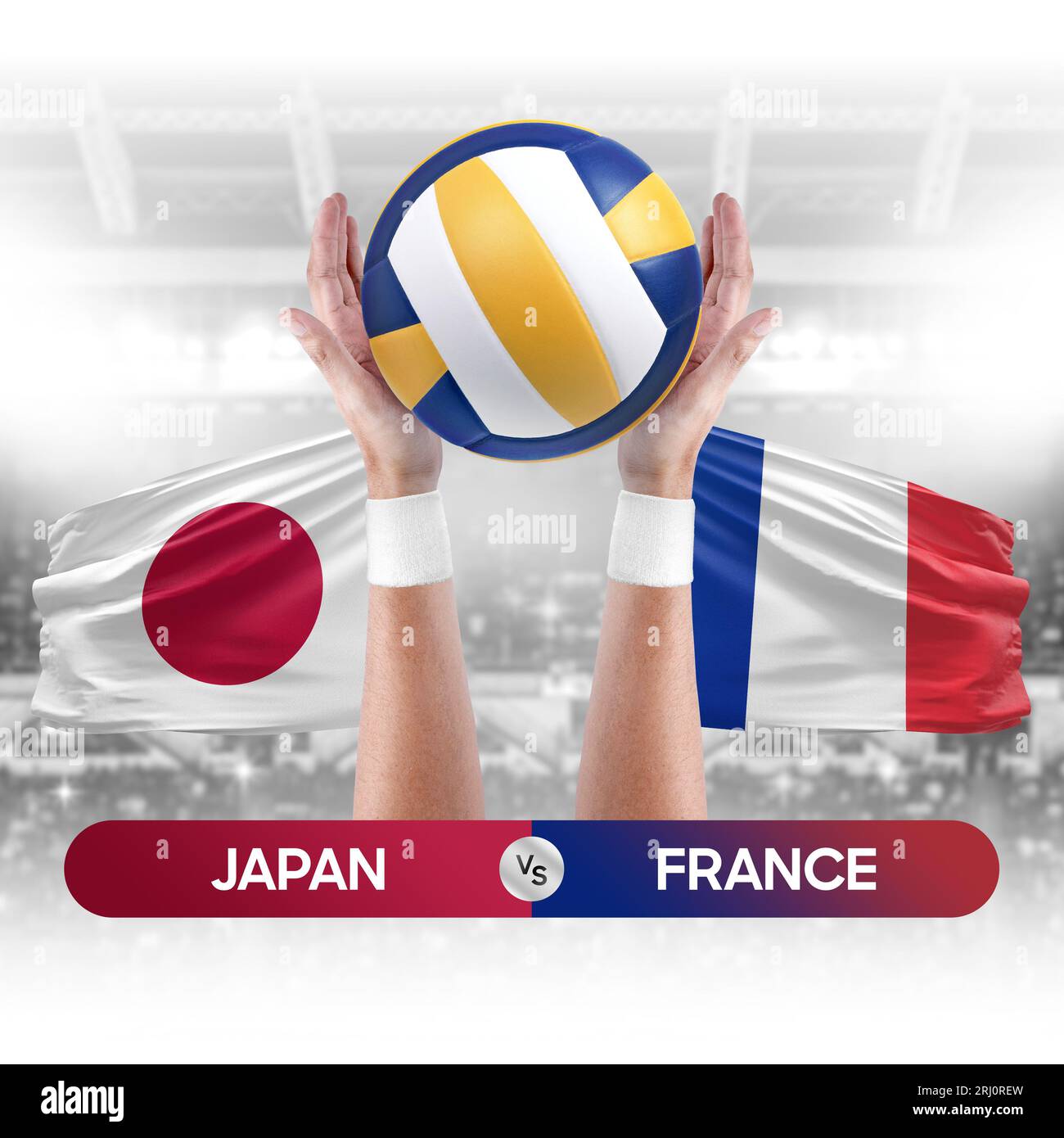 Japan vs France national teams volleyball volley ball match competition