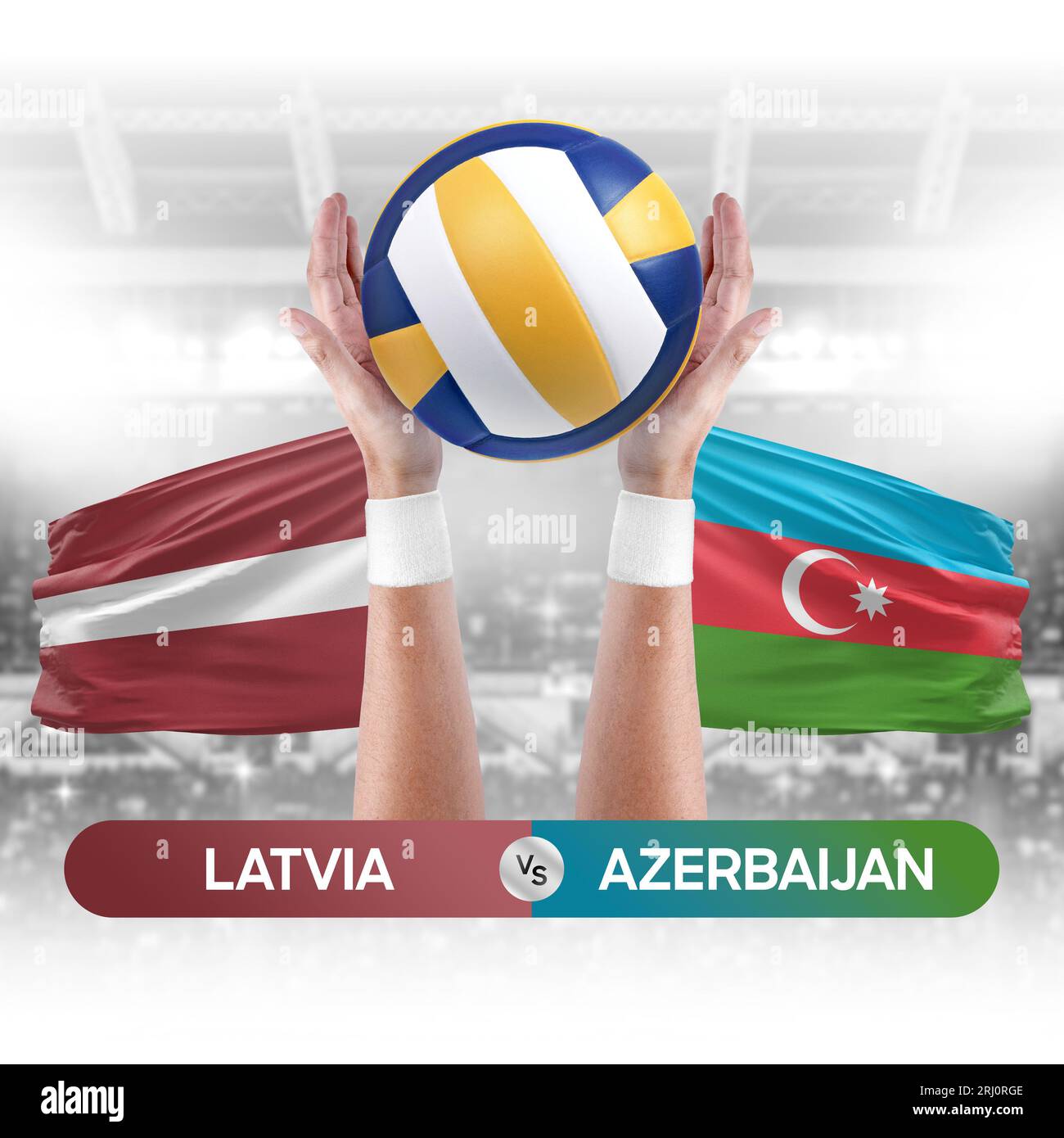 Latvia vs Azerbaijan national teams volleyball volley ball match