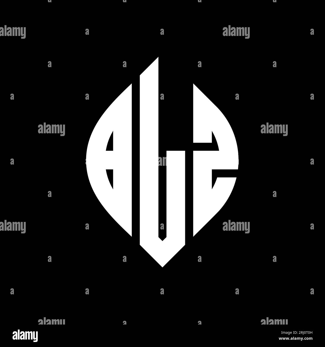 BLZ circle letter logo design with circle and ellipse shape. BLZ