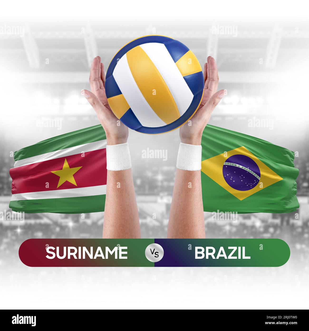 Suriname vs Brazil national teams volleyball volley ball match ...