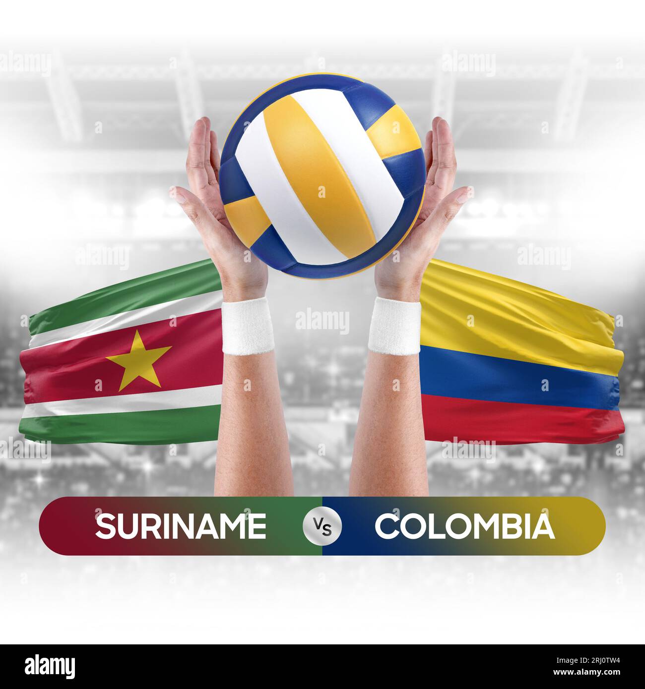 Suriname vs Colombia national teams volleyball volley ball match ...