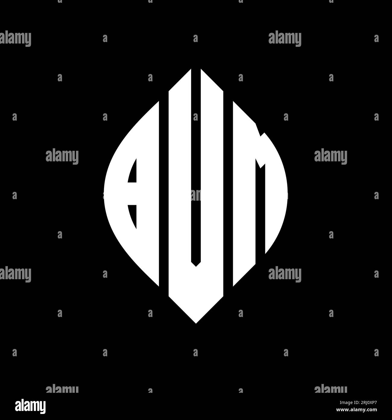 BVM circle letter logo design with circle and ellipse shape. BVM