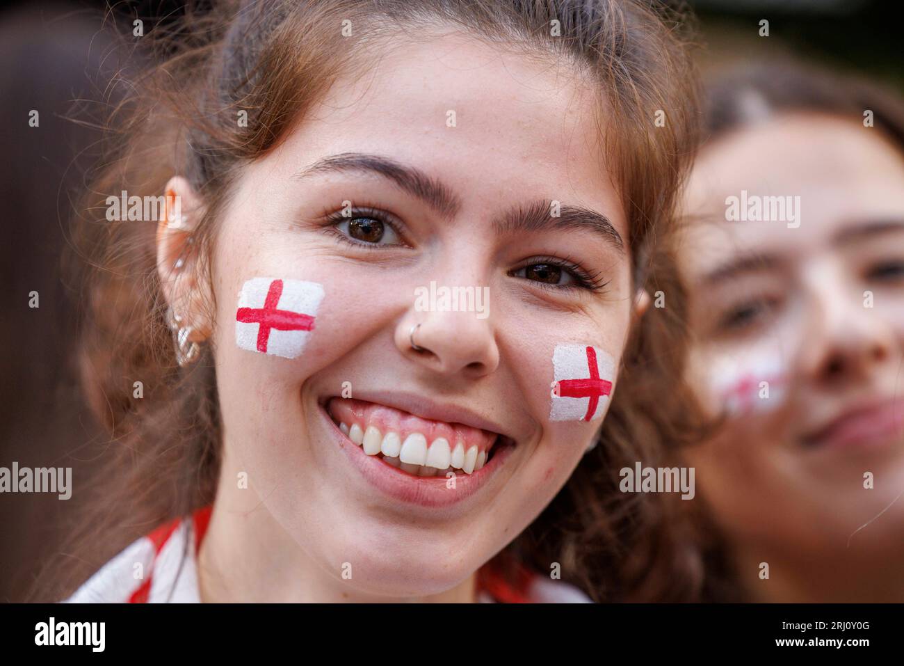 London UK 20th Aug 2023 Fans At The Boxpark In Croydon As England london-uk-20th-aug-2023-fans-at-the-boxpark-in-croydon-as-england