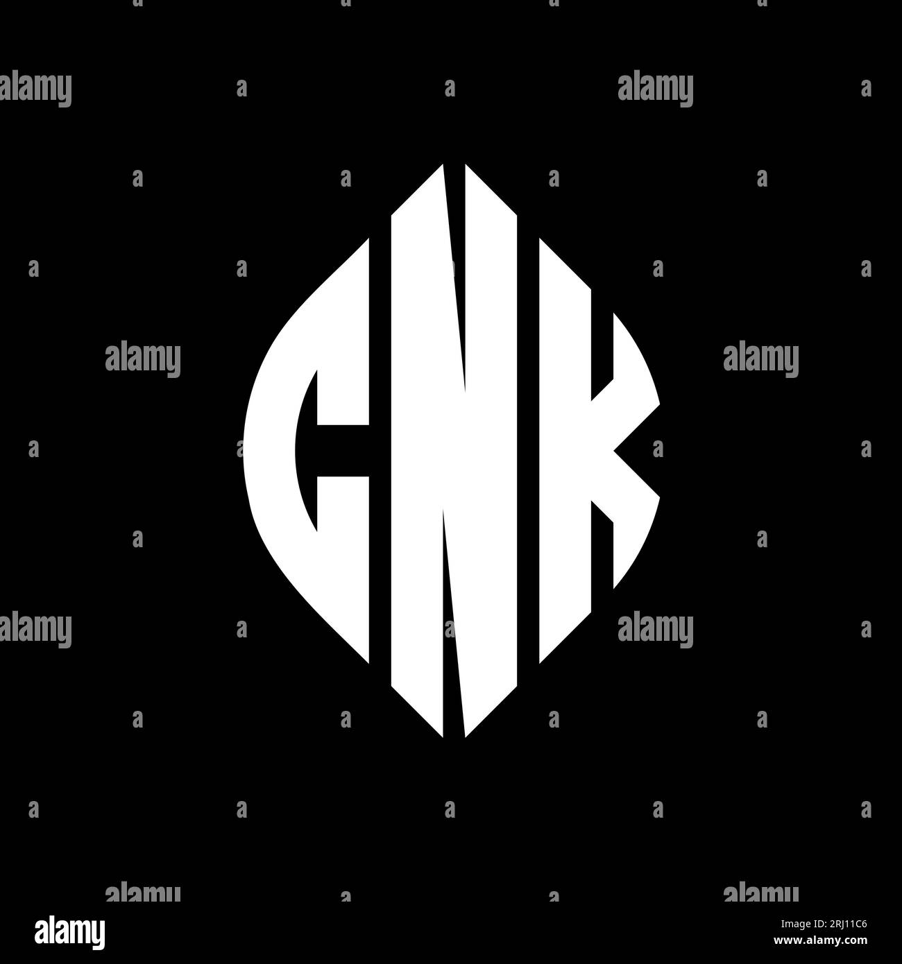 CNK circle letter logo design with circle and ellipse shape. CNK ellipse letters with
