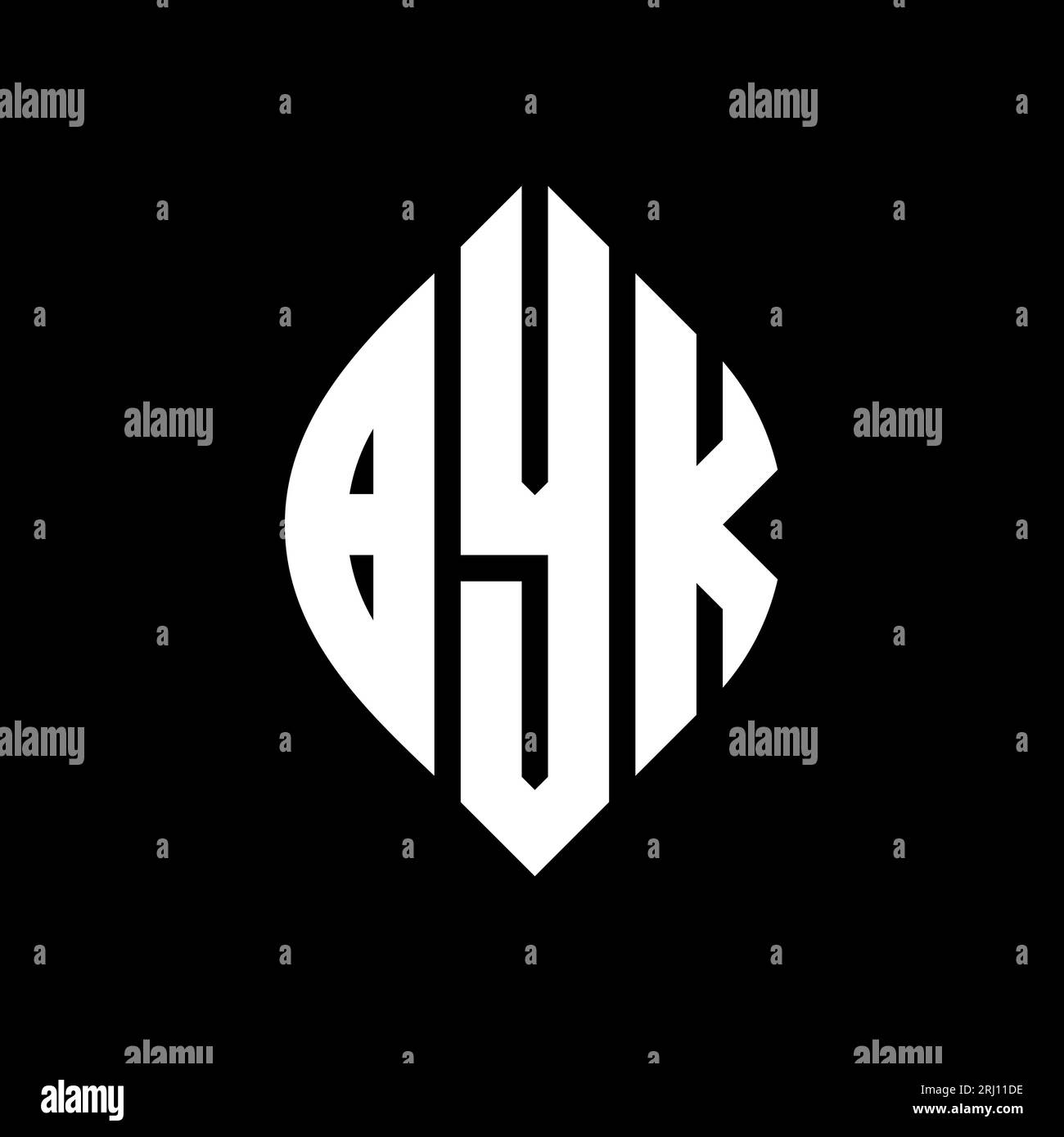BYK circle letter logo design with circle and ellipse shape. BYK ...