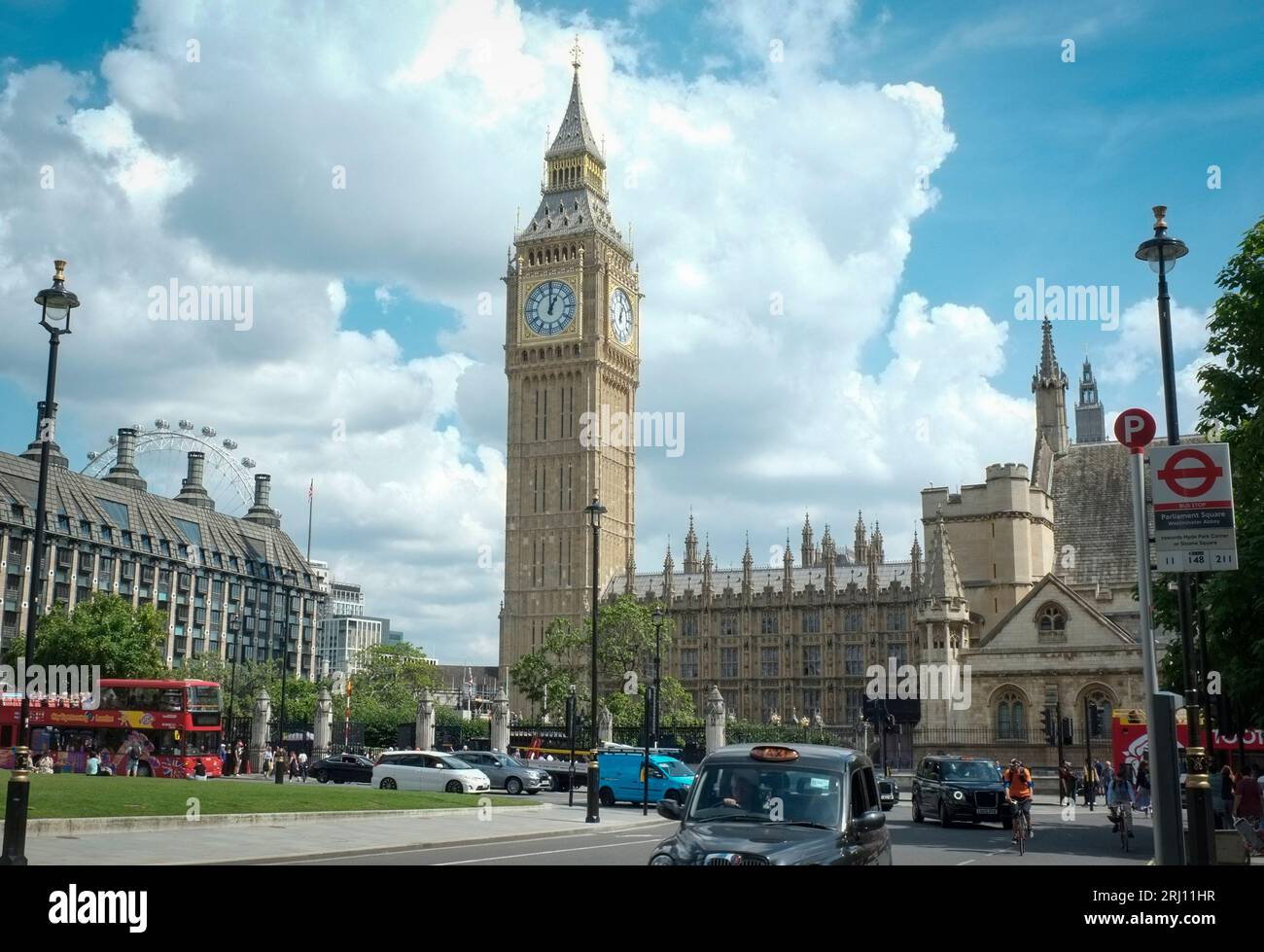 Big Ben and Elizabeth Tower , the houses of Parliament, Palace of westminster, Parliament square, london UK Stock Photo