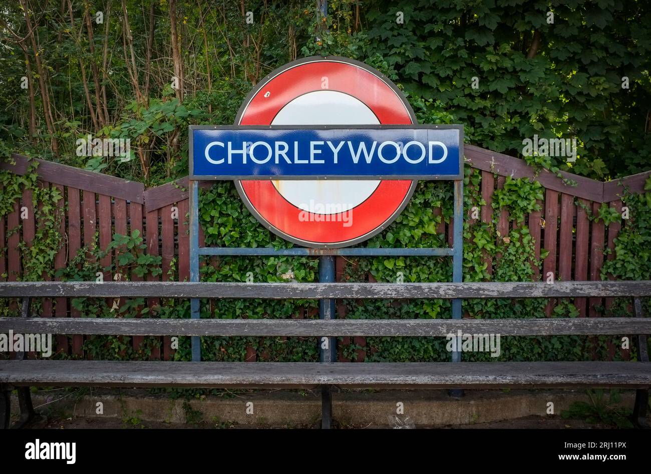 Chorleywood Station platform on the Metropolitan Line of the London
