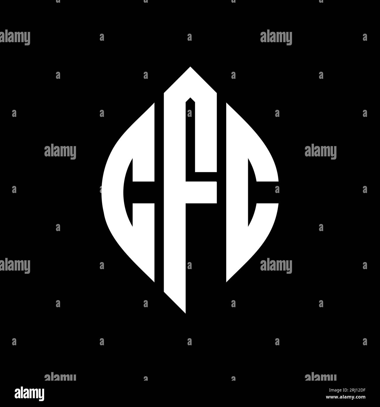 CFC circle letter logo design with circle and ellipse shape. CFC