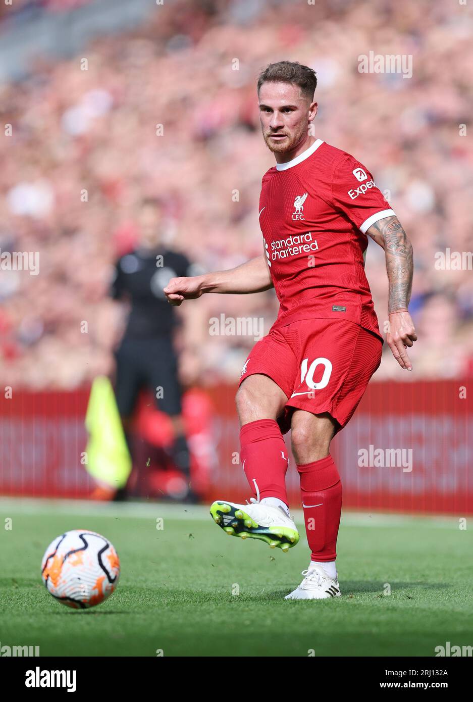 Liverpool, England, 19th August 2023. Alexis Mac Allister of Liverpool