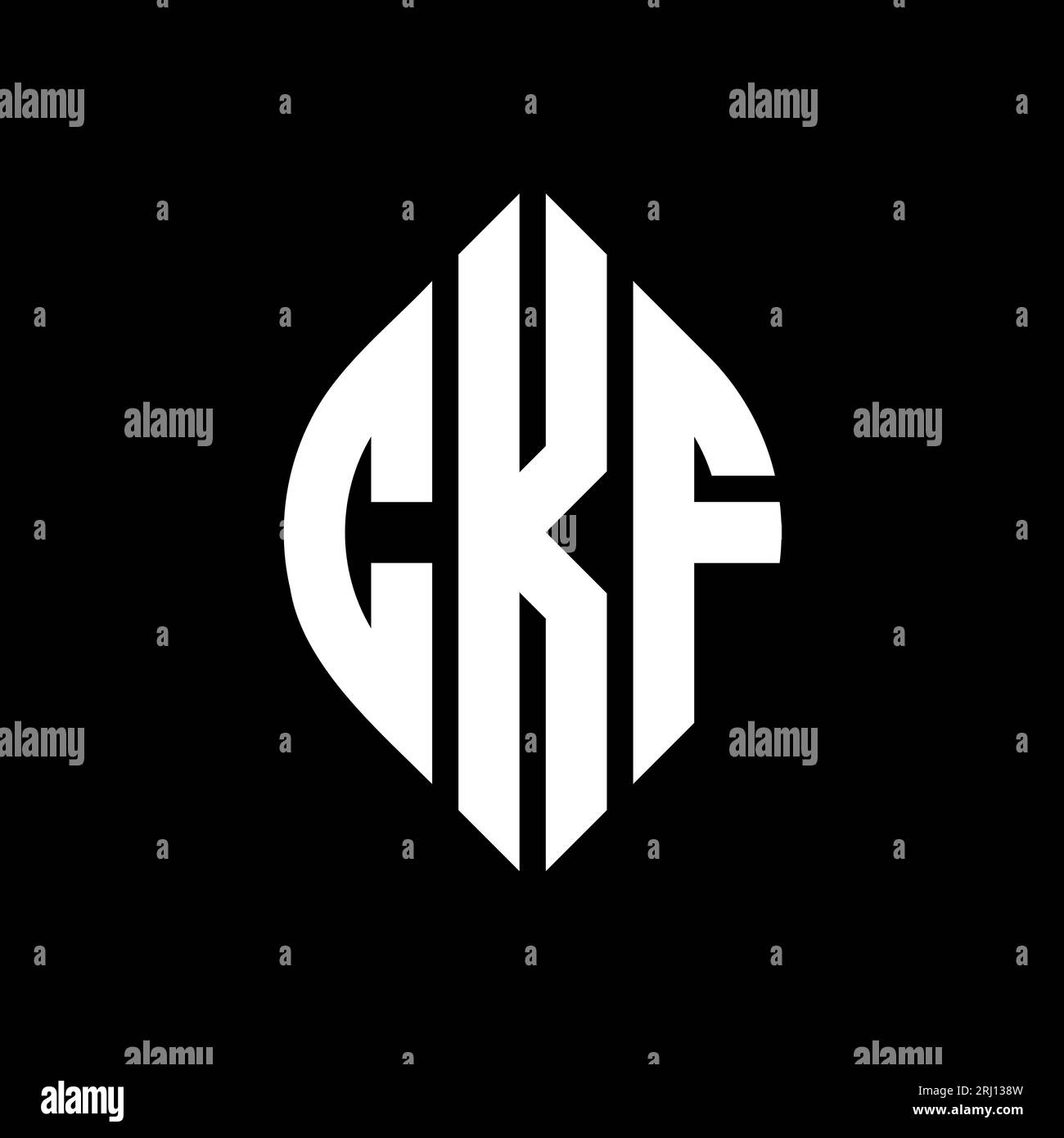 CKF circle letter logo design with circle and ellipse shape. CKF