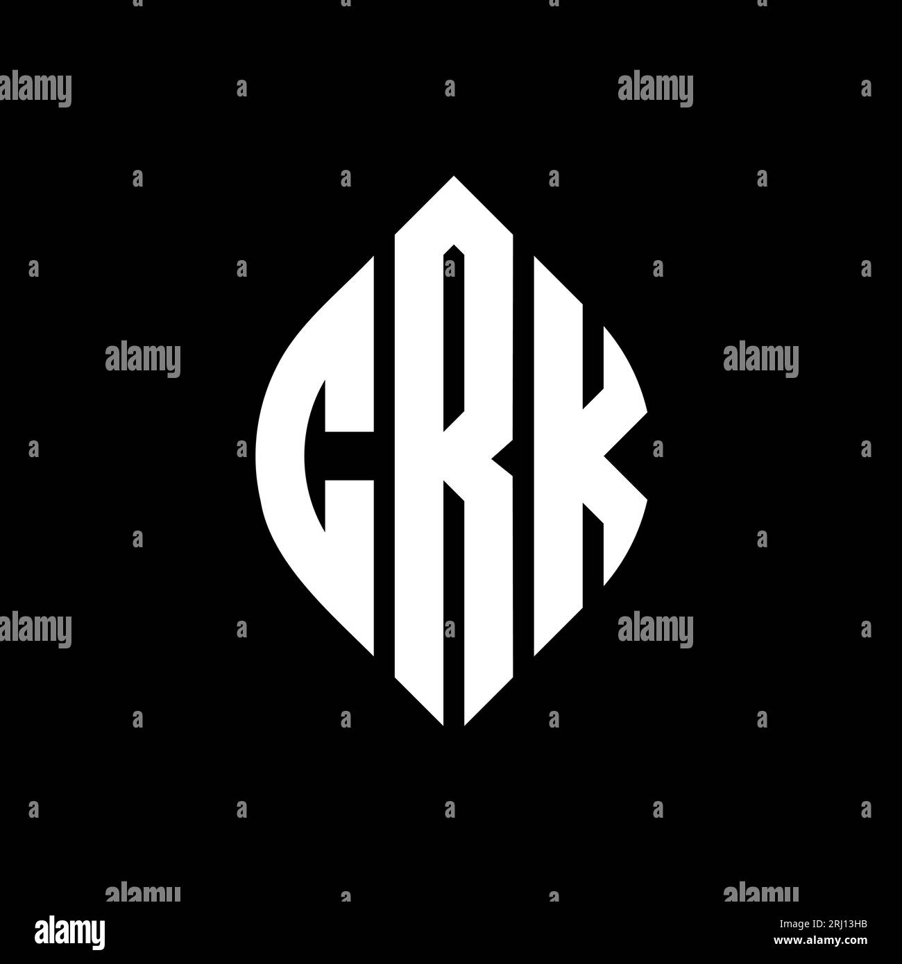 CRK circle letter logo design with circle and ellipse shape. CRK ...