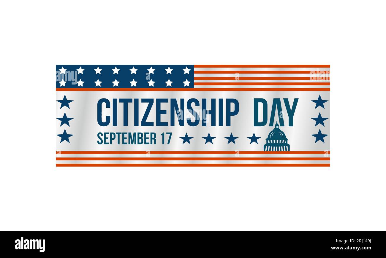 Constitution Day and Citizenship Day vector banner template. Patriotism concept of freedom, constitution, democracy vector illustration idea. Stock Vector
