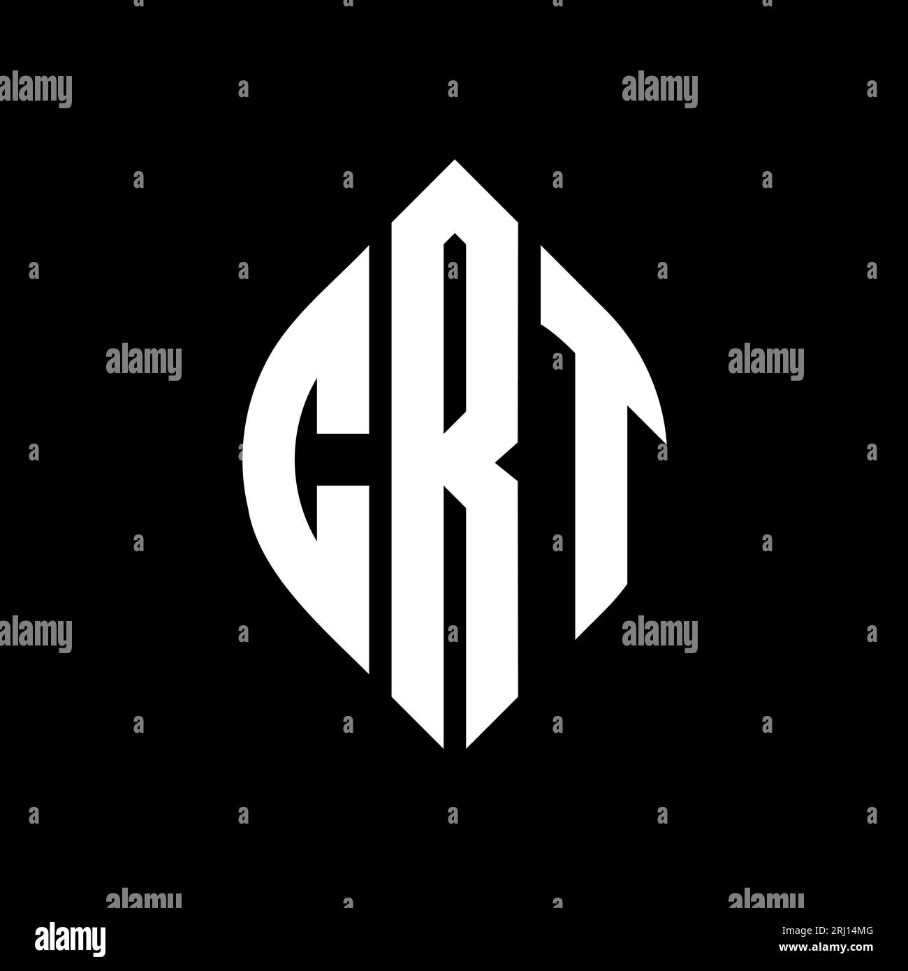 CRT circle letter logo design with circle and ellipse shape. CRT