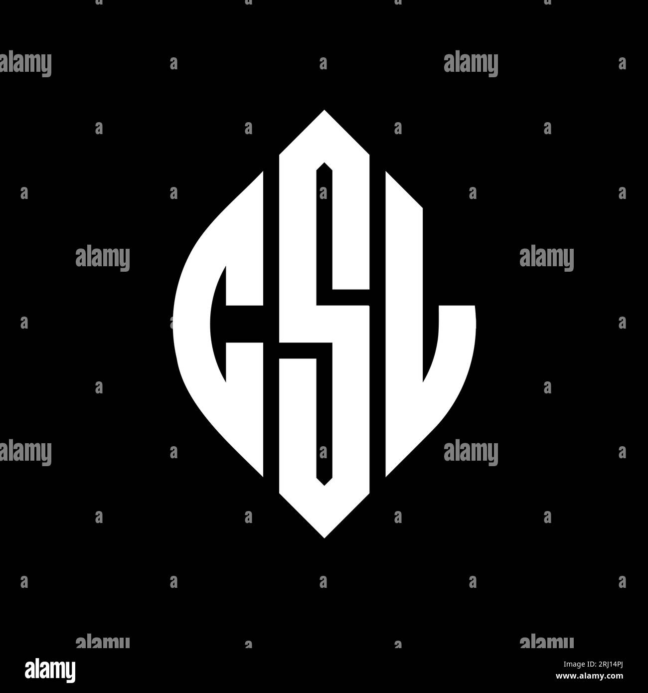 CSL circle letter logo design with circle and ellipse shape. CSL