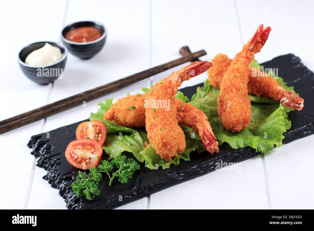 Deep Fried Tempura Shrimp, Prawn with Breaded Coated Flour. Popular