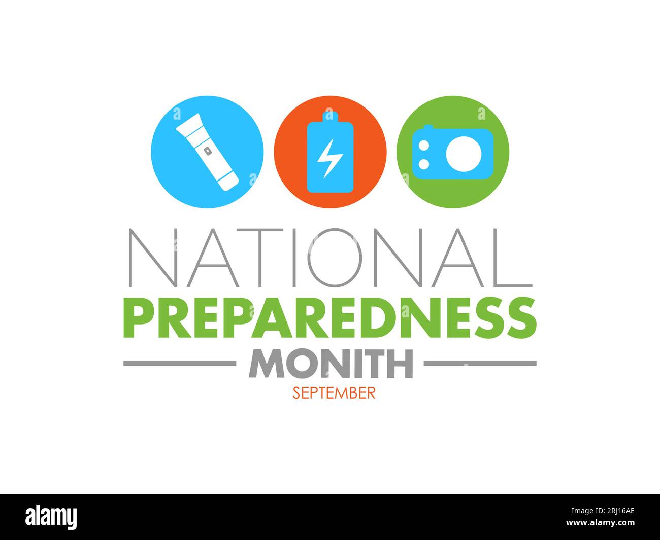 National Preparedness Month Promotes Readiness, Safety, and Collaboration for All Hazards. vector illustration banner template. Stock Vector