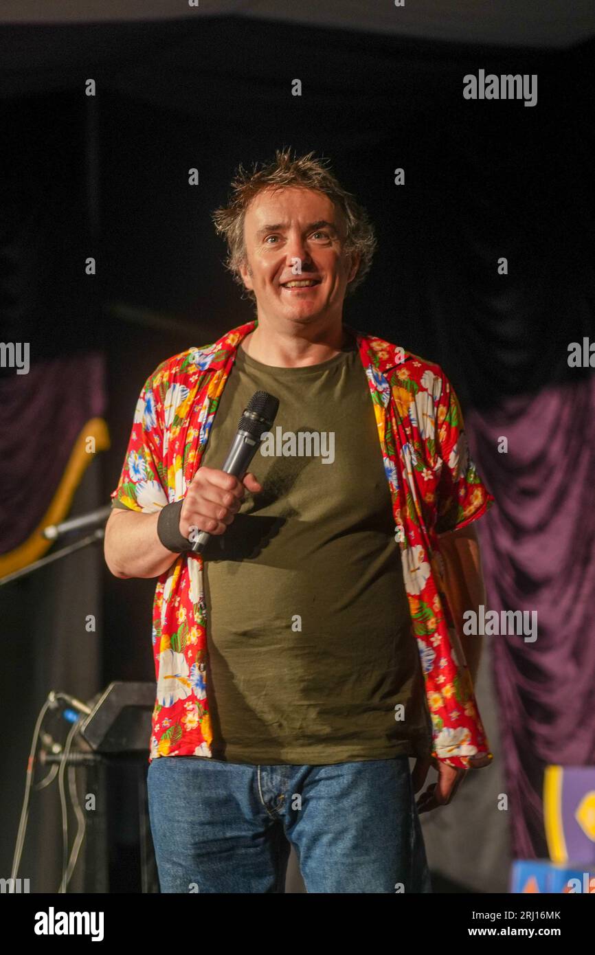 Glanusk Park, UK. Saturday, 19 August, 2023. Dylan Moran performing at the 2023 Green Man Festival in Glanusk Park, Brecon Beacons, Wales. Photo date: Saturday, August 19, 2023. Photo credit should read: Richard Gray/Alamy Live News Stock Photo