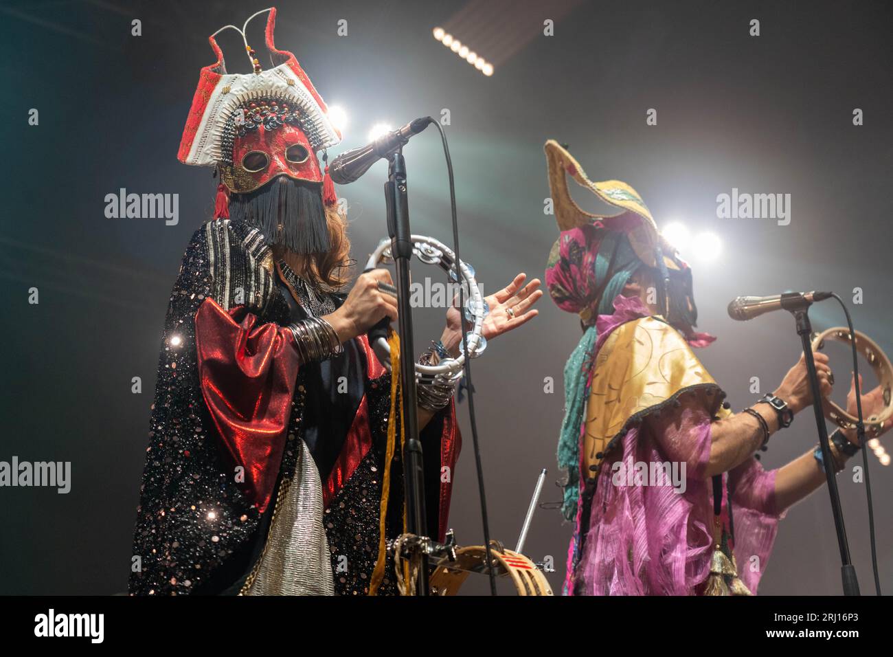 Glanusk Park, UK. Saturday, 19 August, 2023. Goat performing at the 2023 Green Man Festival in Glanusk Park, Brecon Beacons, Wales. Photo date: Saturday, August 19, 2023. Photo credit should read: Richard Gray/Alamy Live News Stock Photo