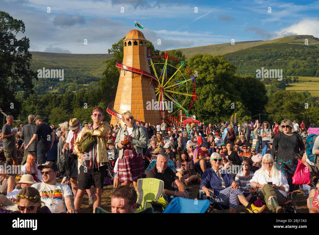 Glanusk Park, UK. Saturday, 19 August, 2023. General views on Day 3 of the 2023 Green Man Festival in Glanusk Park, Brecon Beacons, Wales. Photo date: Saturday, August 19, 2023. Photo credit should read: Richard Gray/Alamy Live News Stock Photo