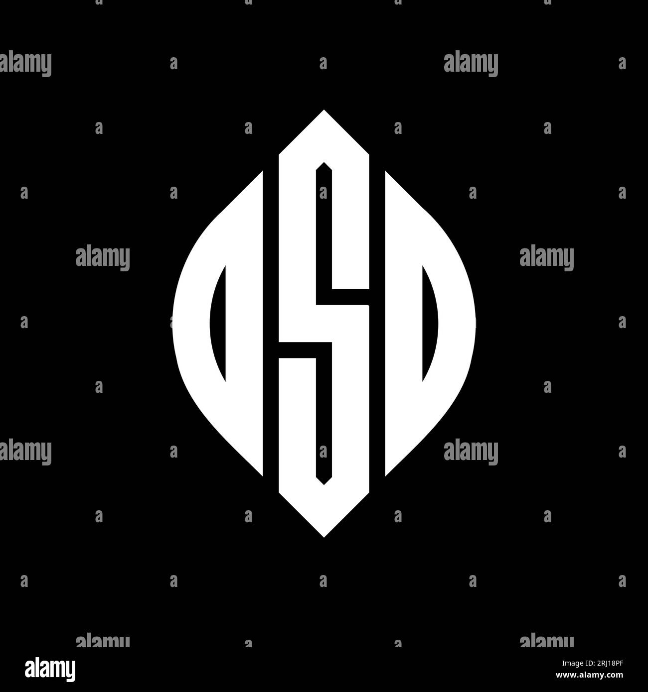DSO circle letter logo design with circle and ellipse shape. DSO
