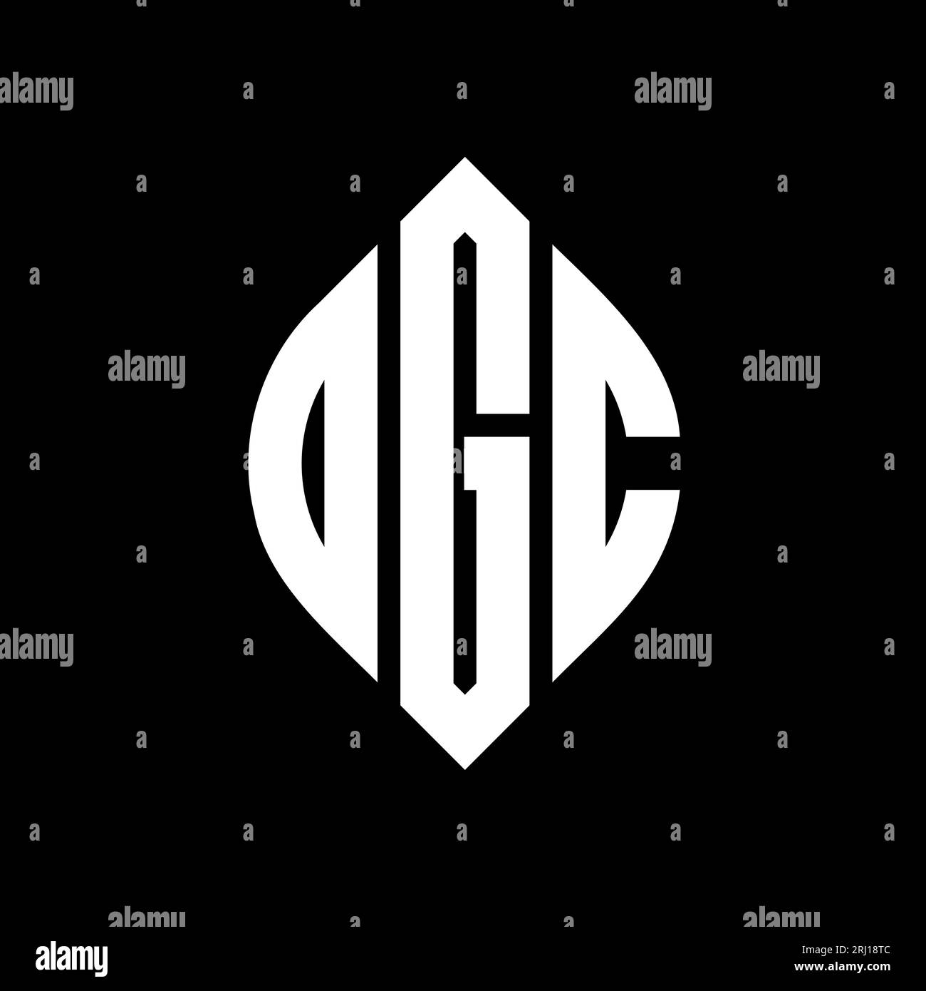 DGC circle letter logo design with circle and ellipse shape. DGC