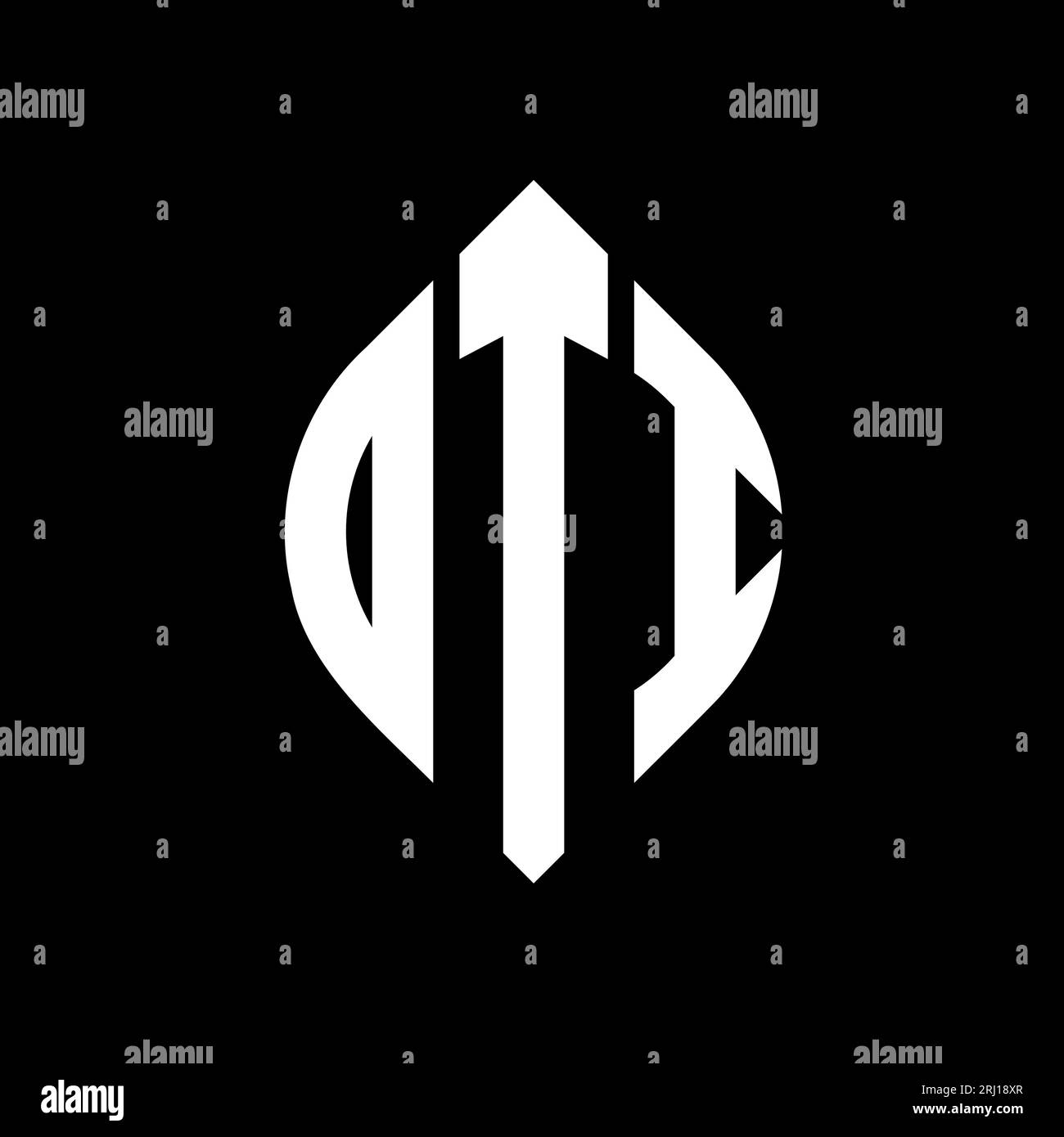 Dti circle letter logo design with circle and ellipse shape dti