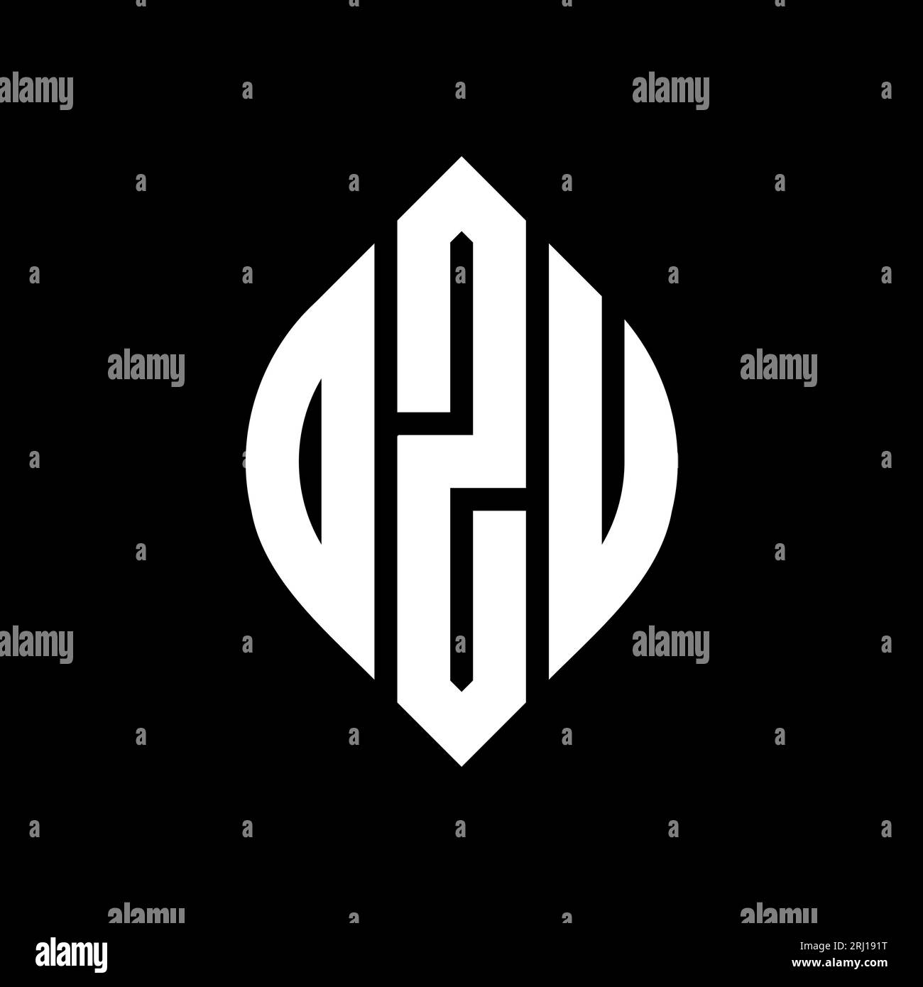 DZU circle letter logo design with circle and ellipse shape. DZU ...