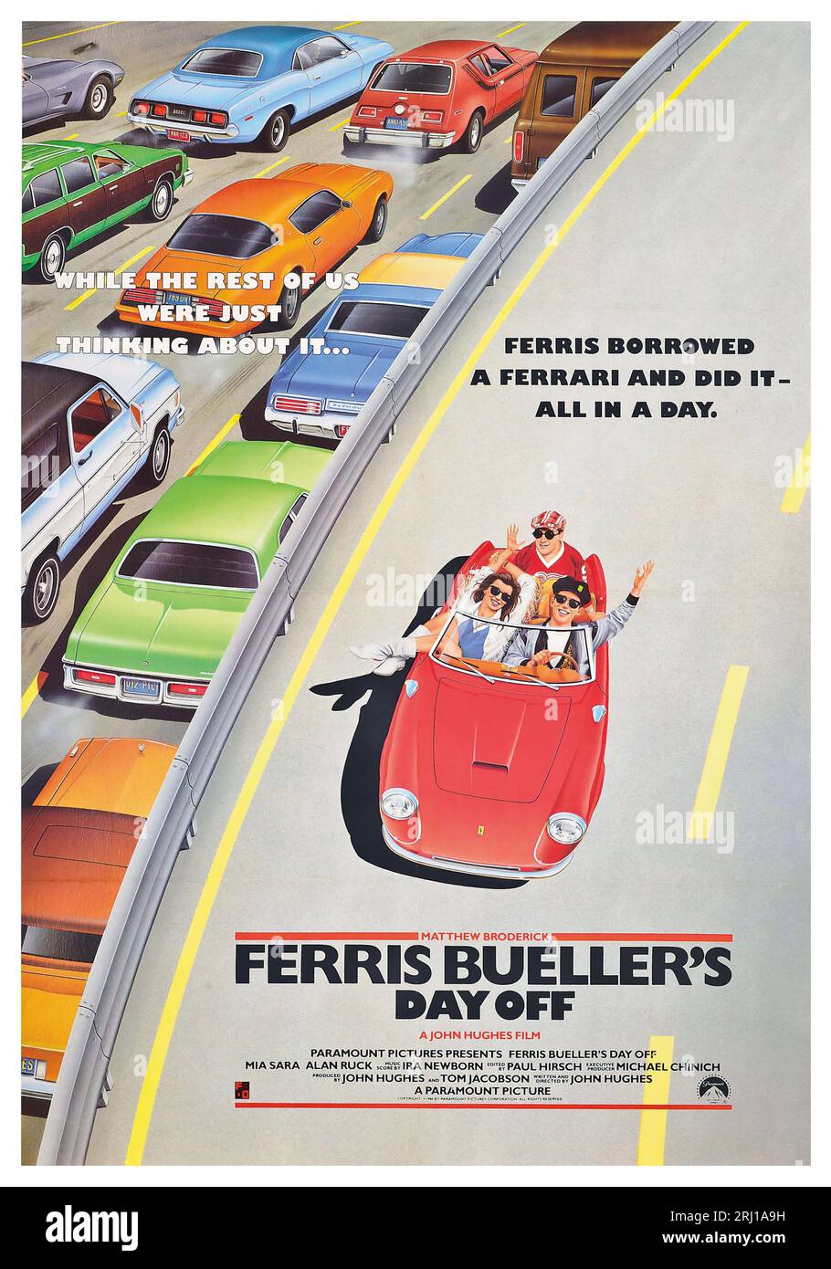 1986 poster for Ferris Bueller's Day Off starring Matthew Broderick Stock Photo