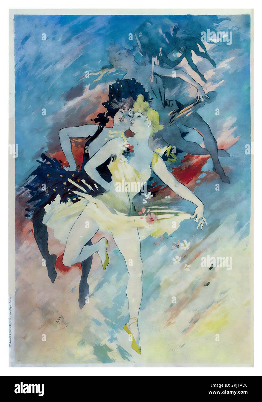 Jules Chéret (1836-1932) LA DANSE lithograph in colours, 1891 Stock Photo