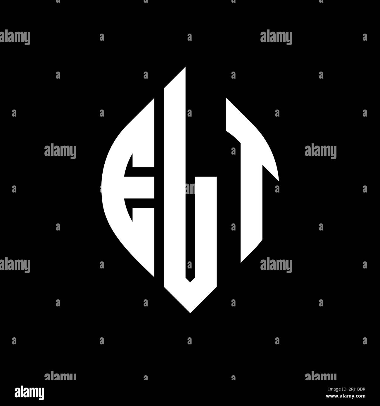 ELT circle letter logo design with circle and ellipse shape. ELT