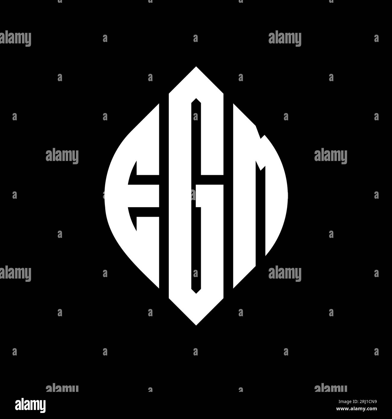EGM circle letter logo design with circle and ellipse shape. EGM