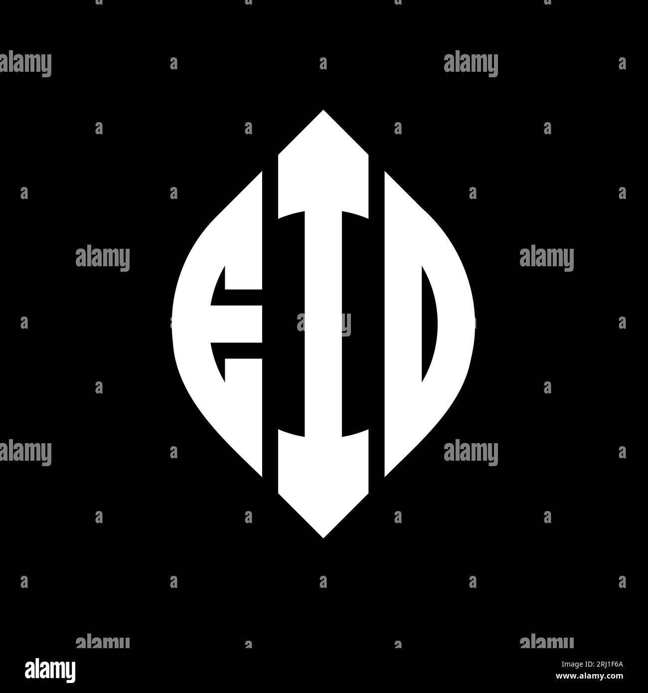 EIO circle letter logo design with circle and ellipse shape. EIO