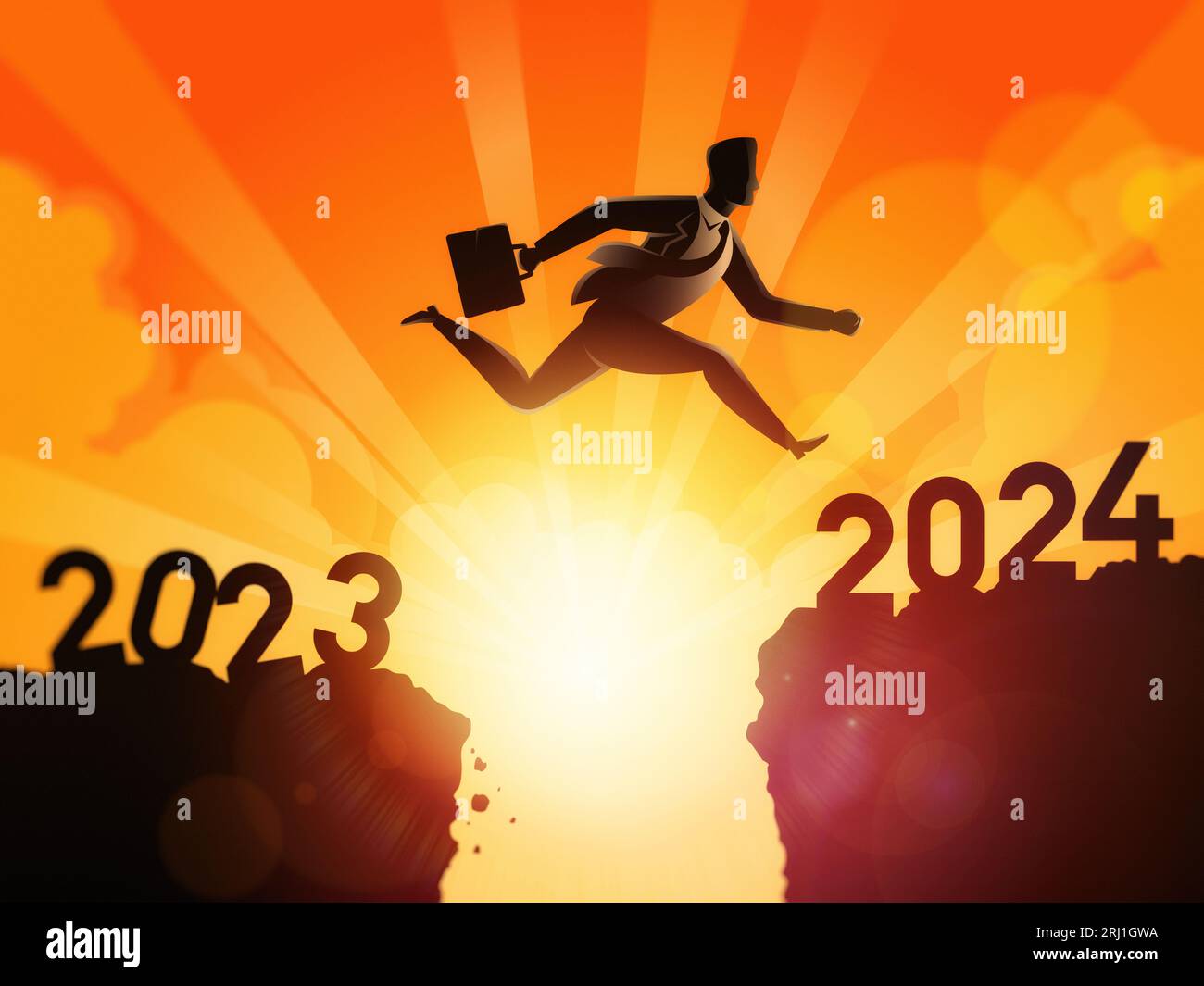 Jump from 2025 to 2025 New Year success concept. Happy New Year 2025