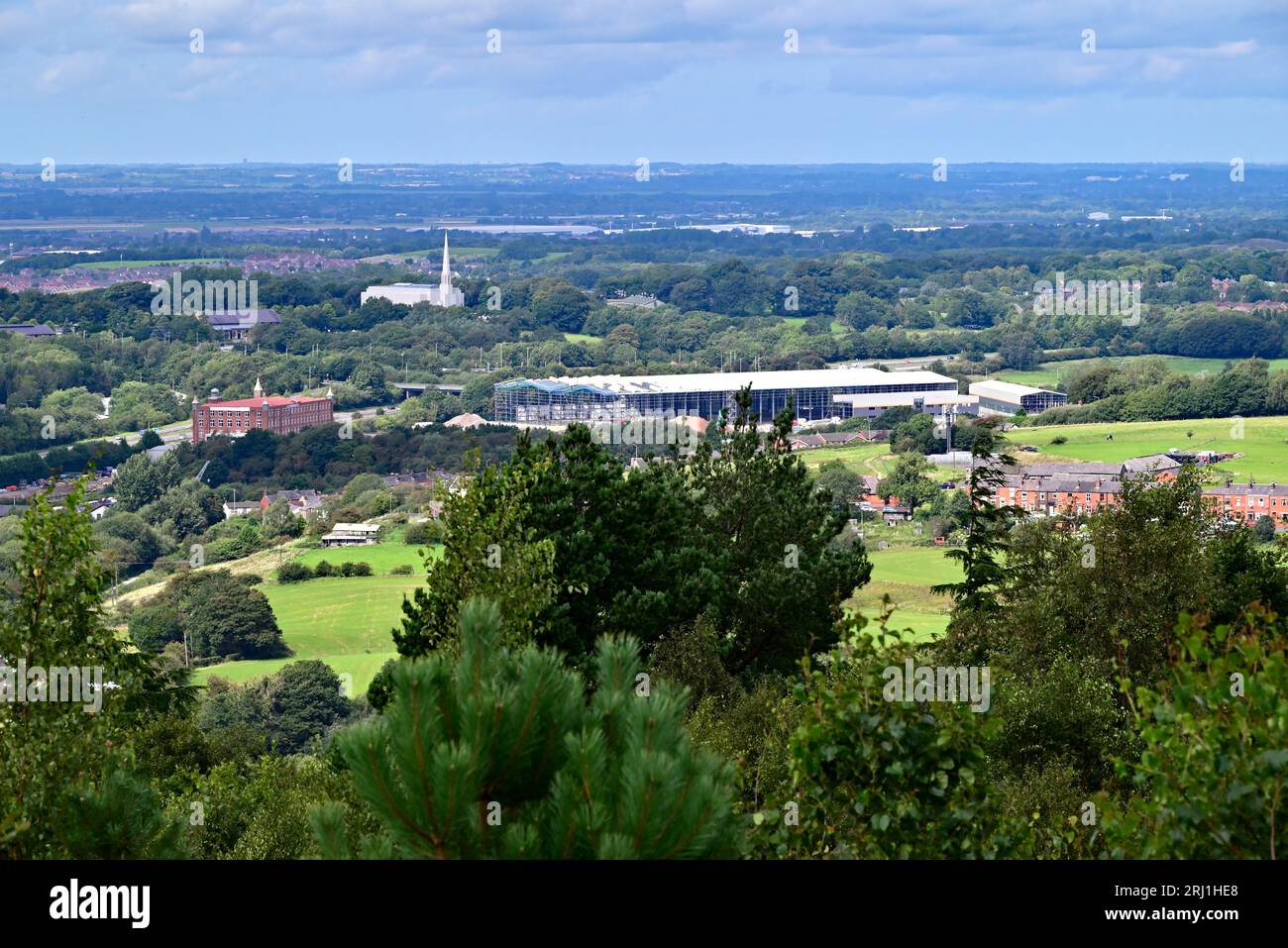 Around the UK - Botany Bay area of Chorley as viewed from Healy Nab Stock Photo