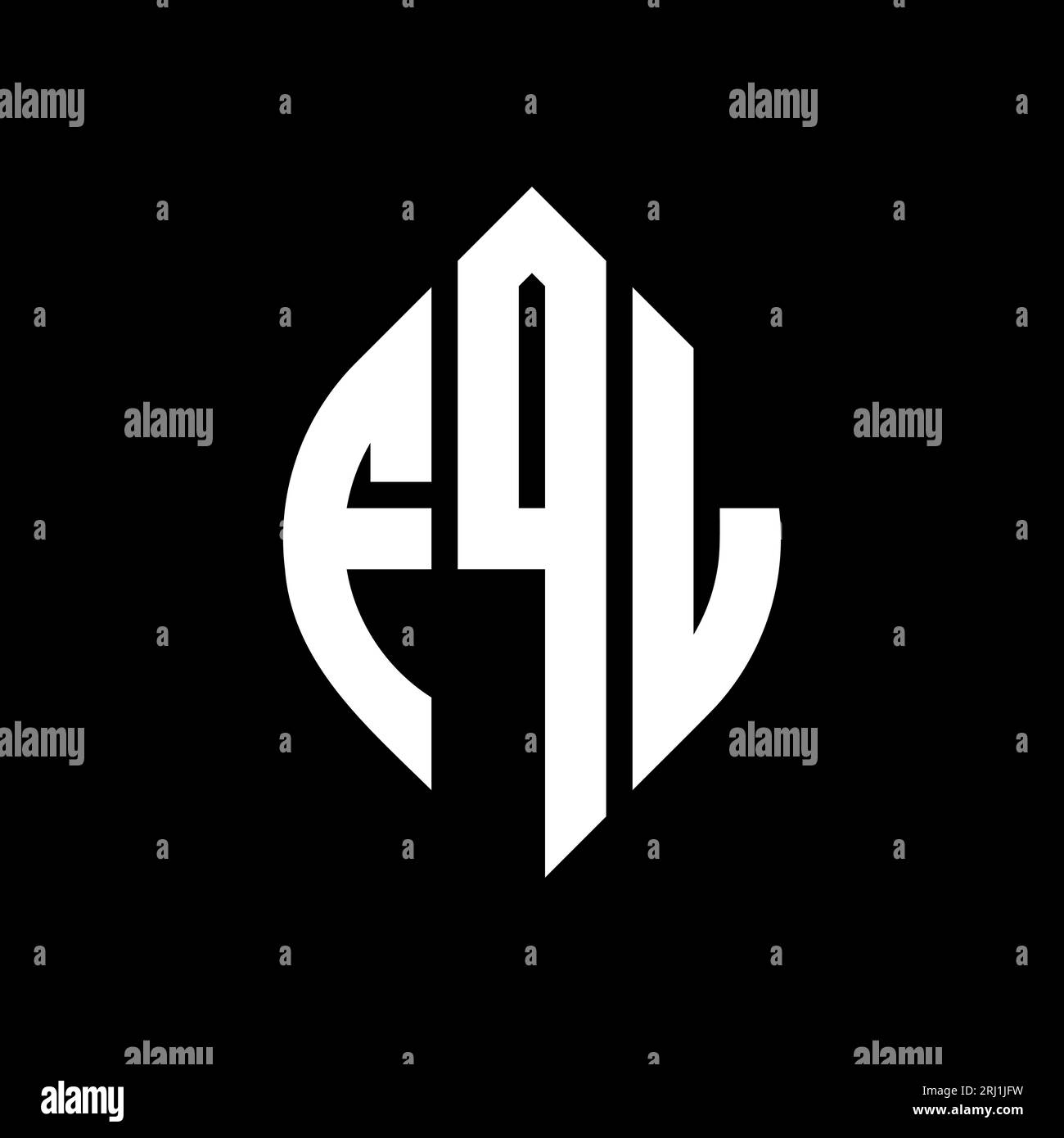 FQL circle letter logo design with circle and ellipse shape. FQL ...