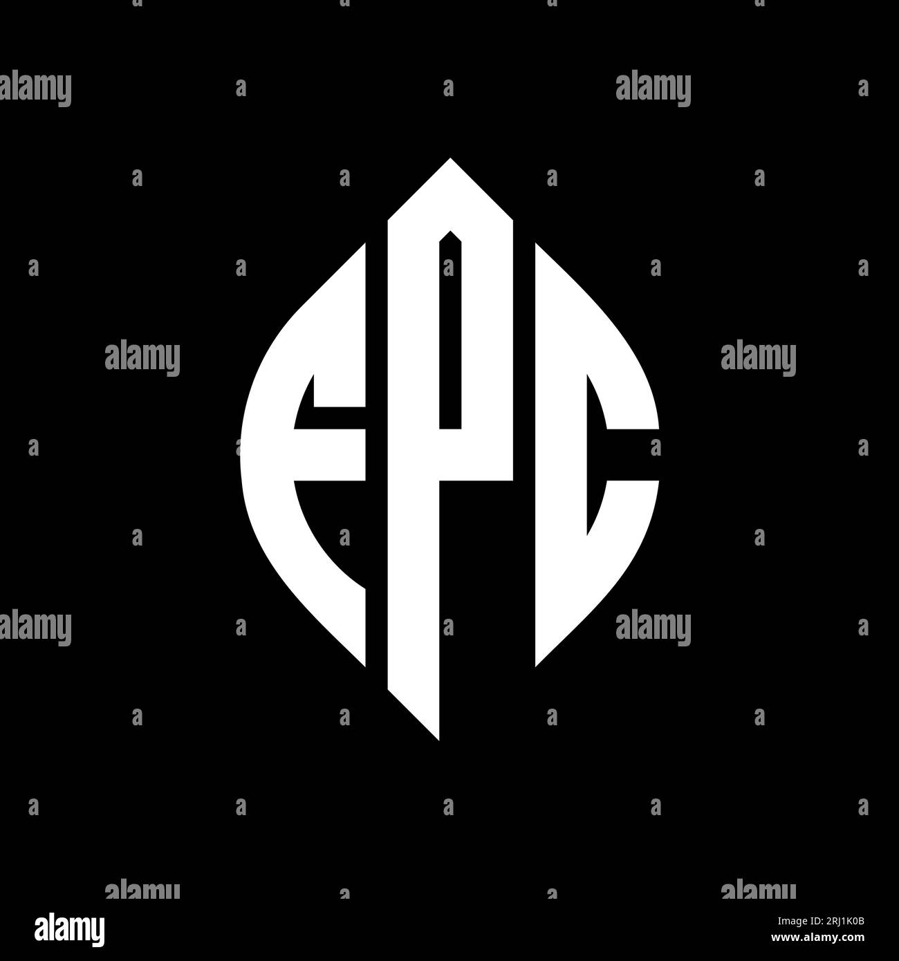 FPC circle letter logo design with circle and ellipse shape. FPC ellipse letters with