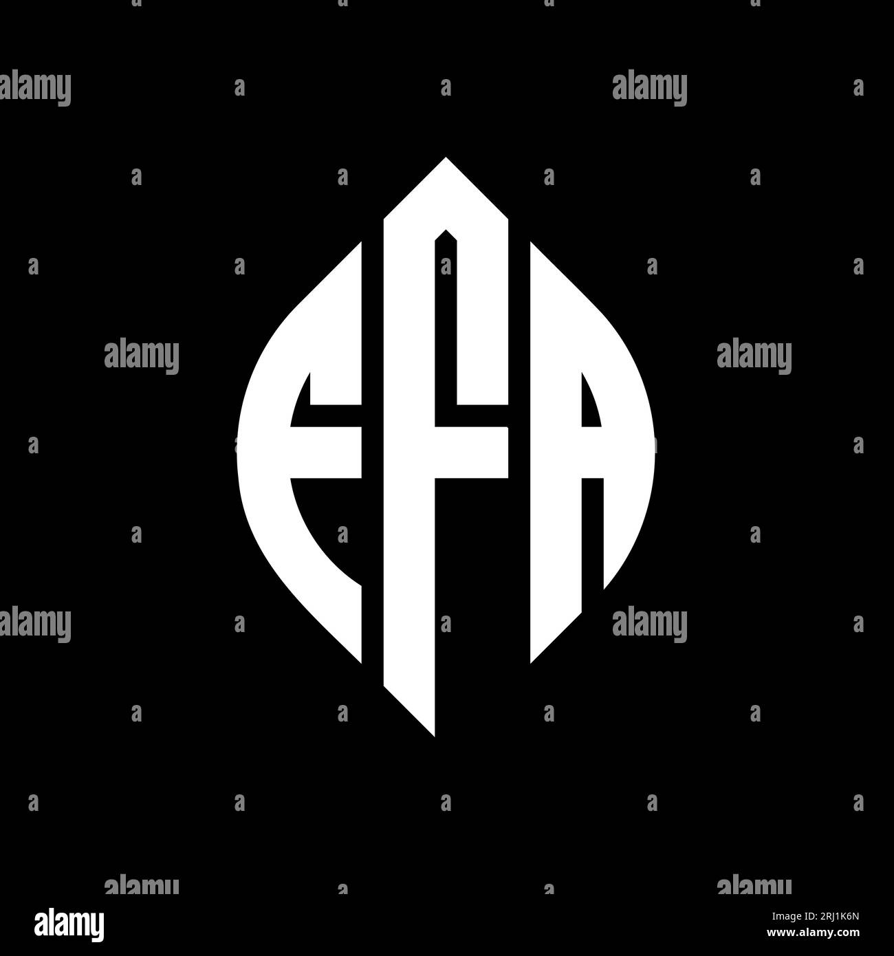 FFA circle letter logo design with circle and ellipse shape. FFA