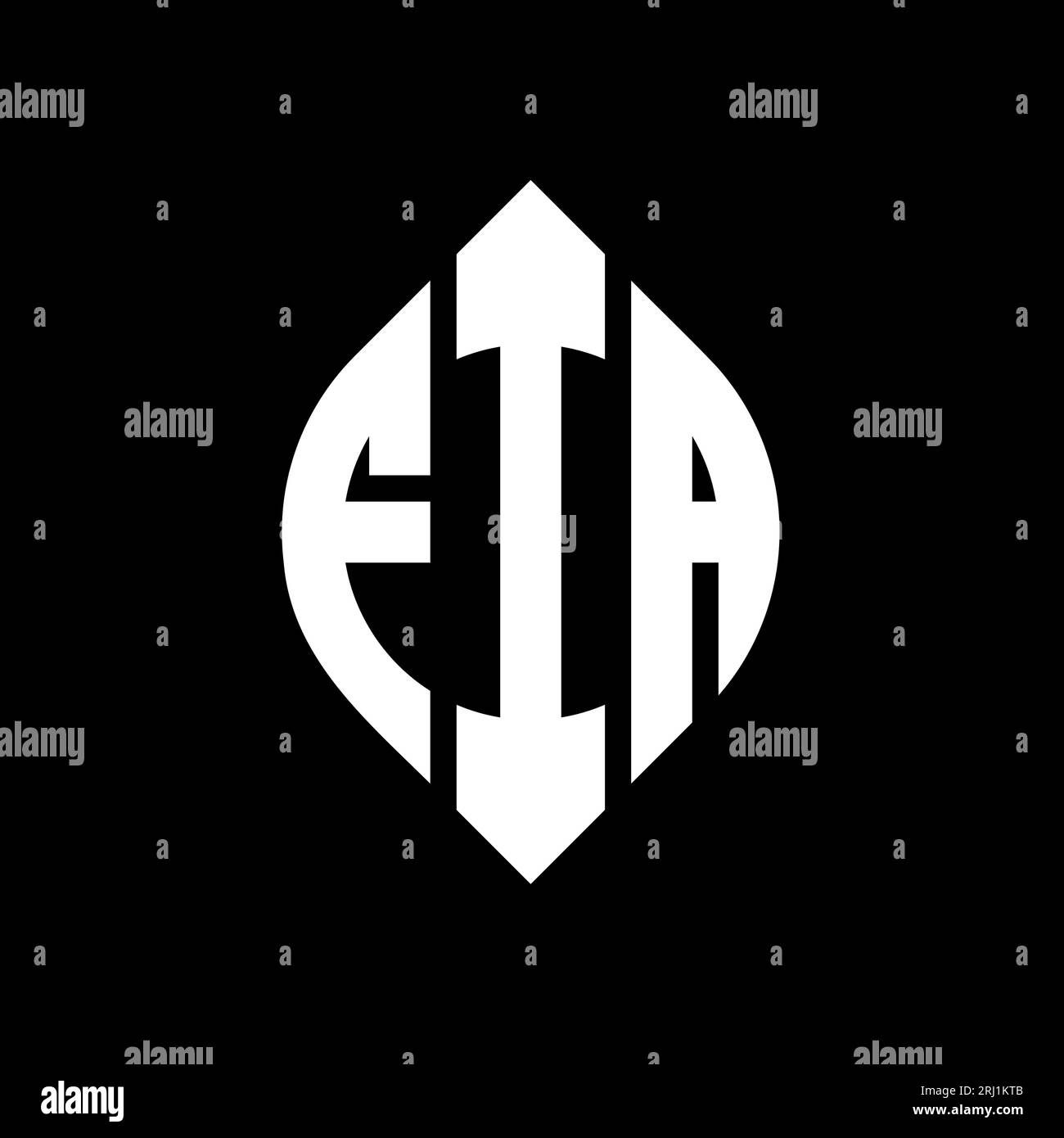 FIA circle letter logo design with circle and ellipse shape. FIA