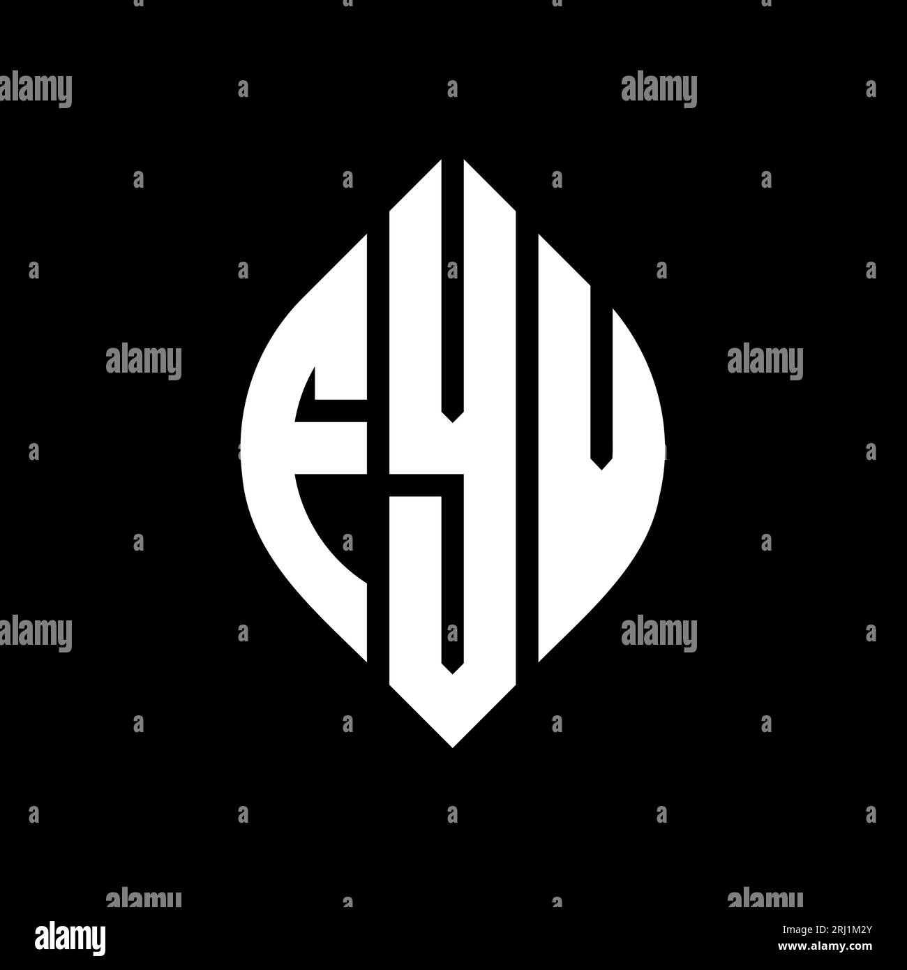 Fyv FYV circle letter logo design with circle and ellipse shape. FYV ...